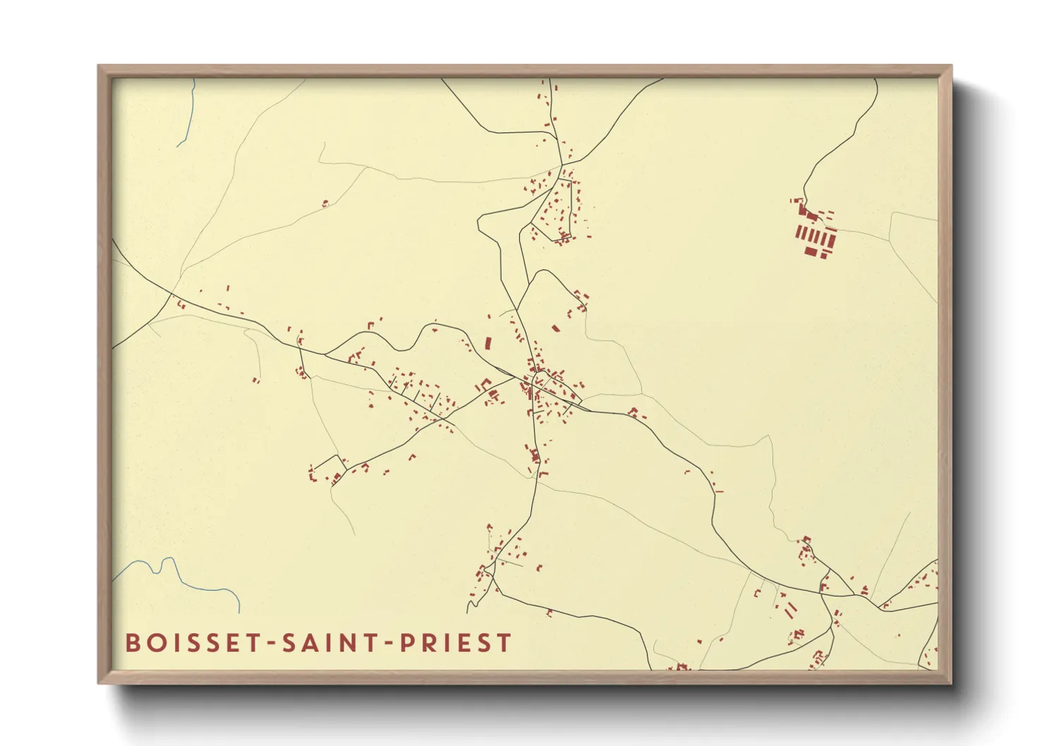 Une affiche de carte sur Boisset-Saint-Priest