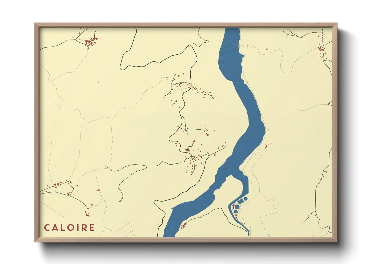 Une affiche de carte sur Caloire