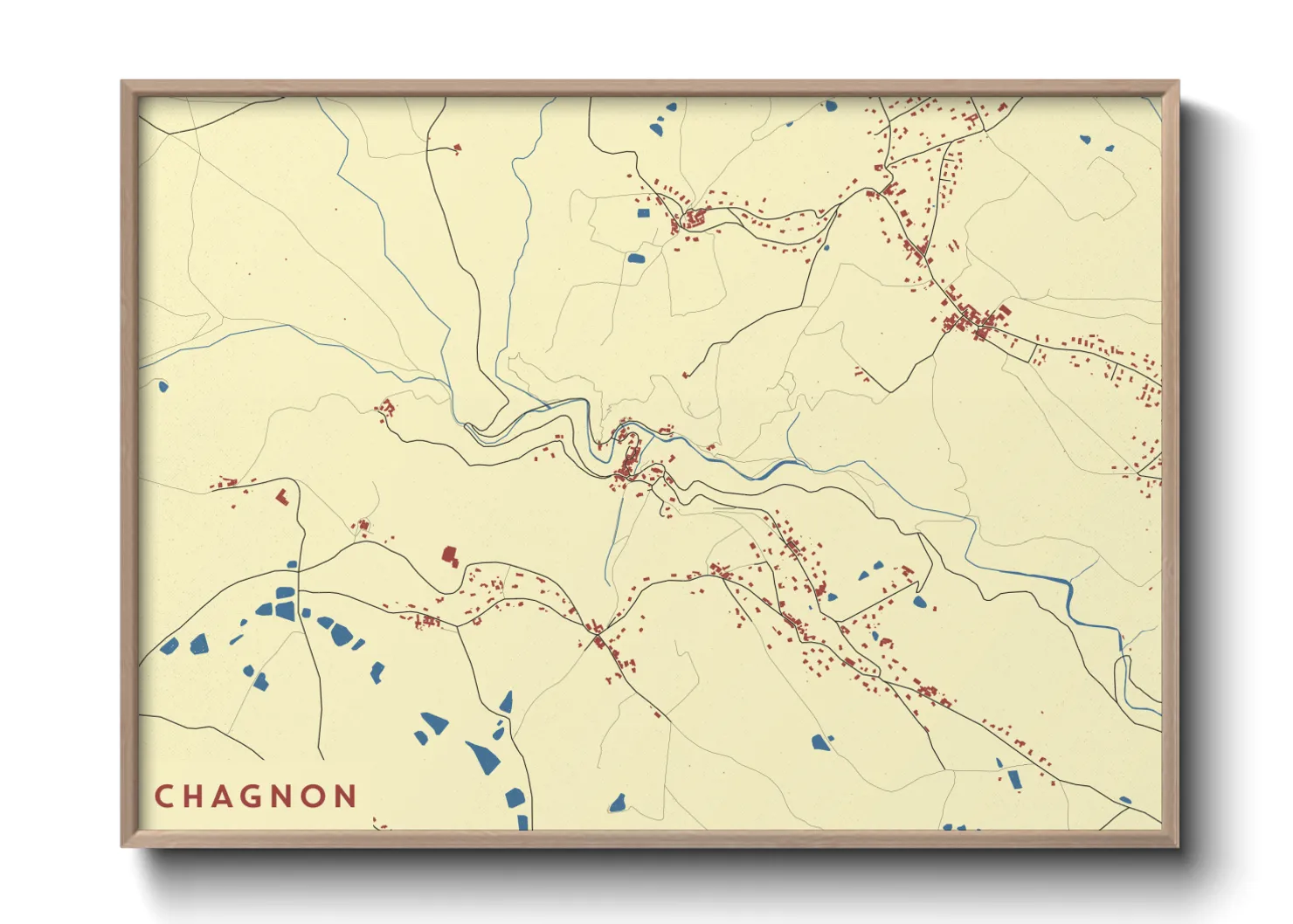 Une affiche de carte sur Chagnon
