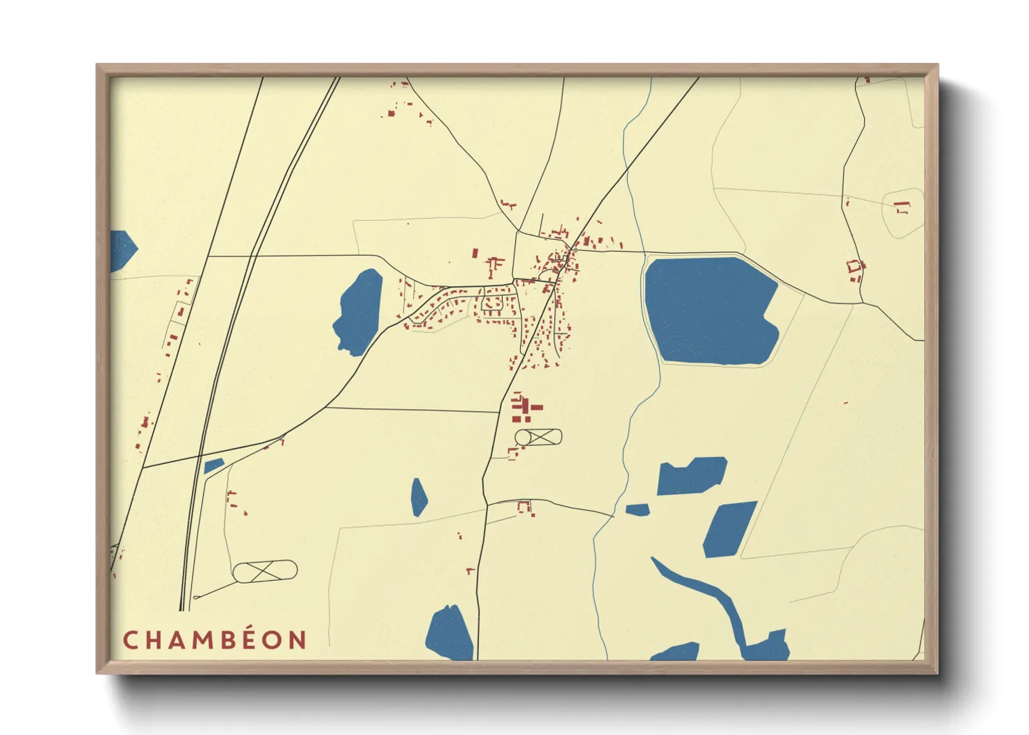 Une affiche de carte sur Chambéon