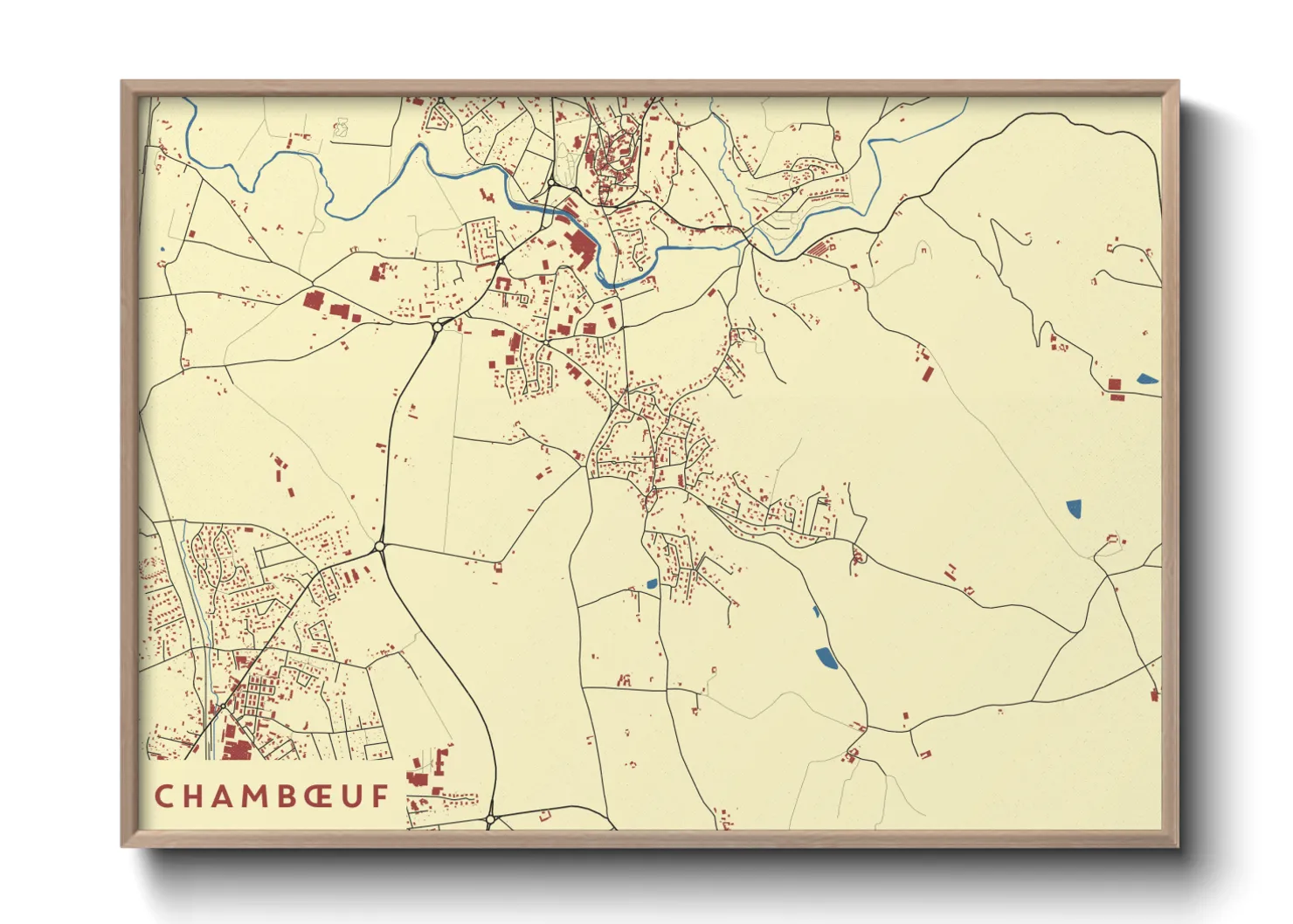 Une affiche de carte sur Chambœuf