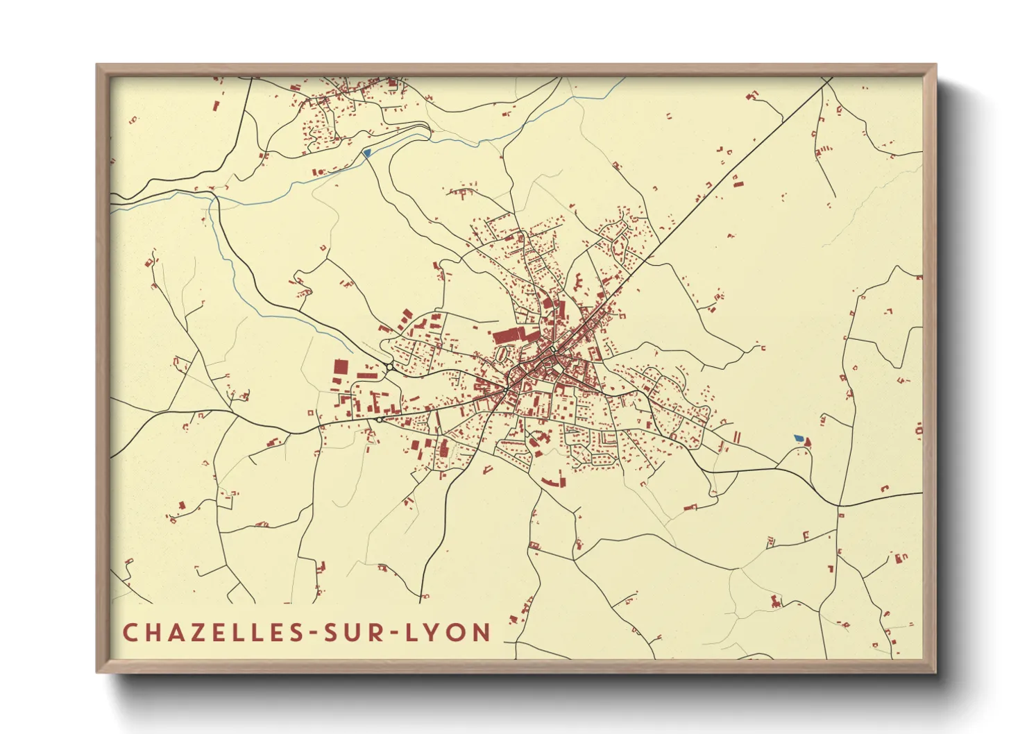 Une affiche de carte sur Chazelles-sur-Lyon