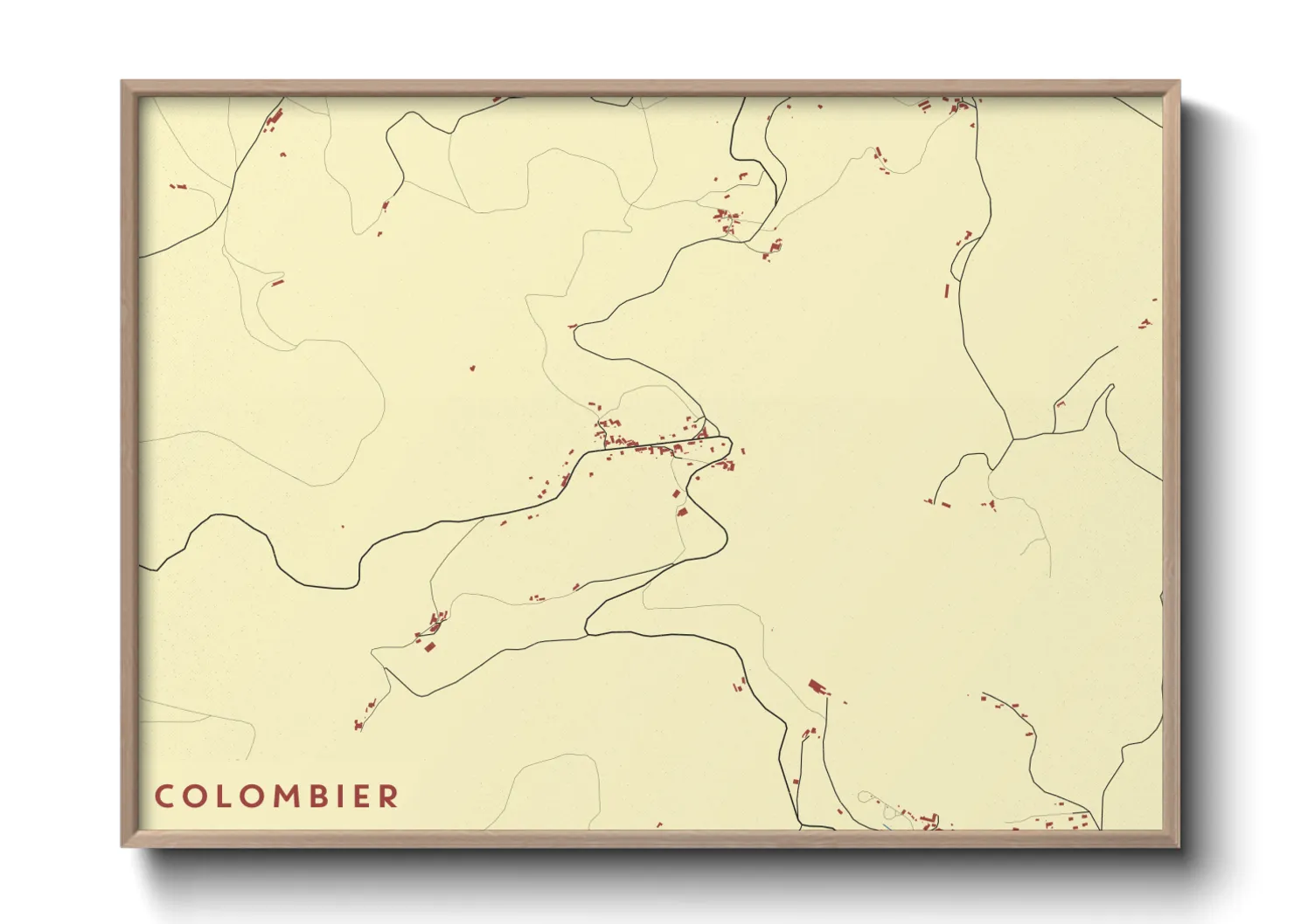 Une affiche de carte sur Colombier