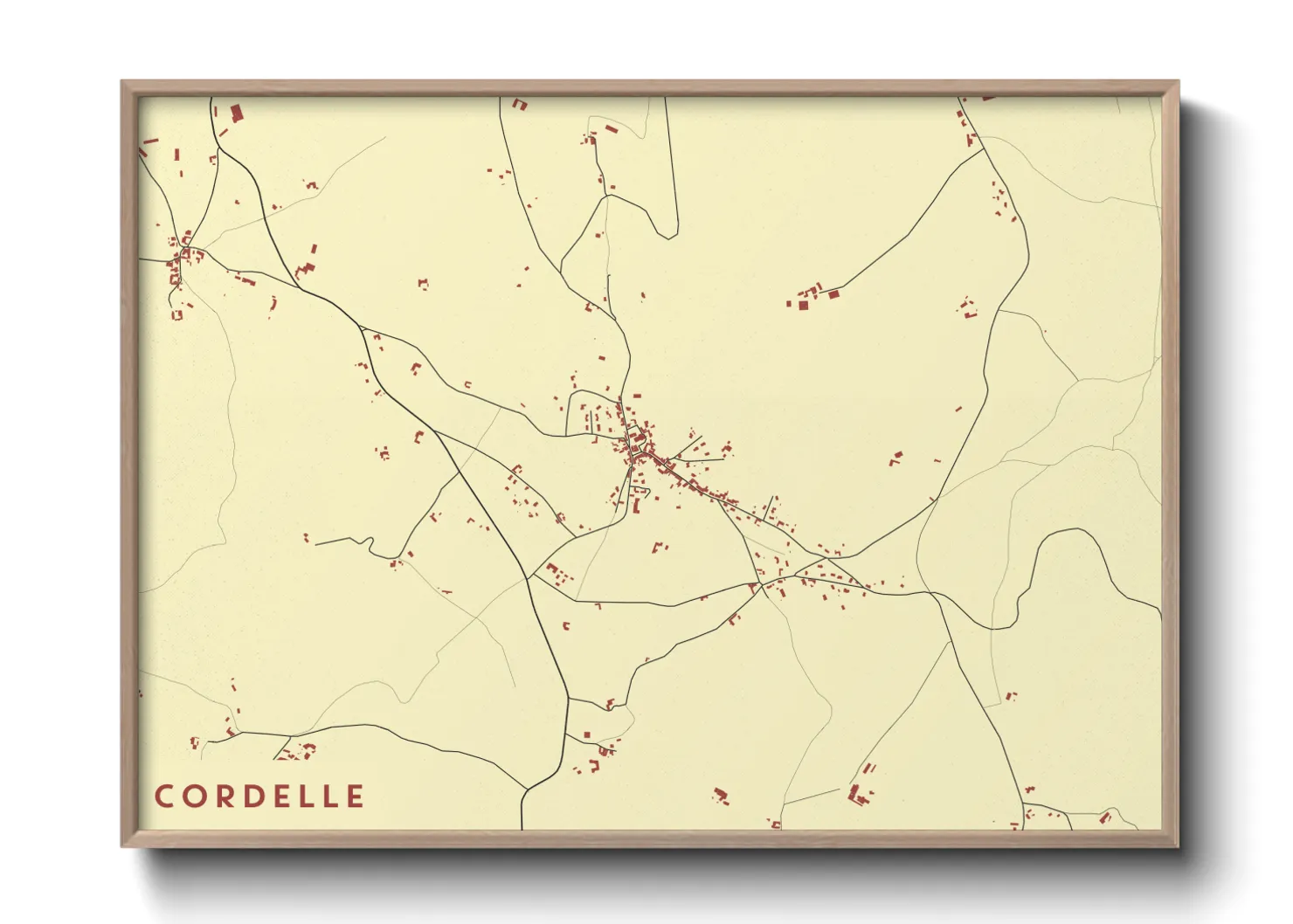 Une affiche de carte sur Cordelle
