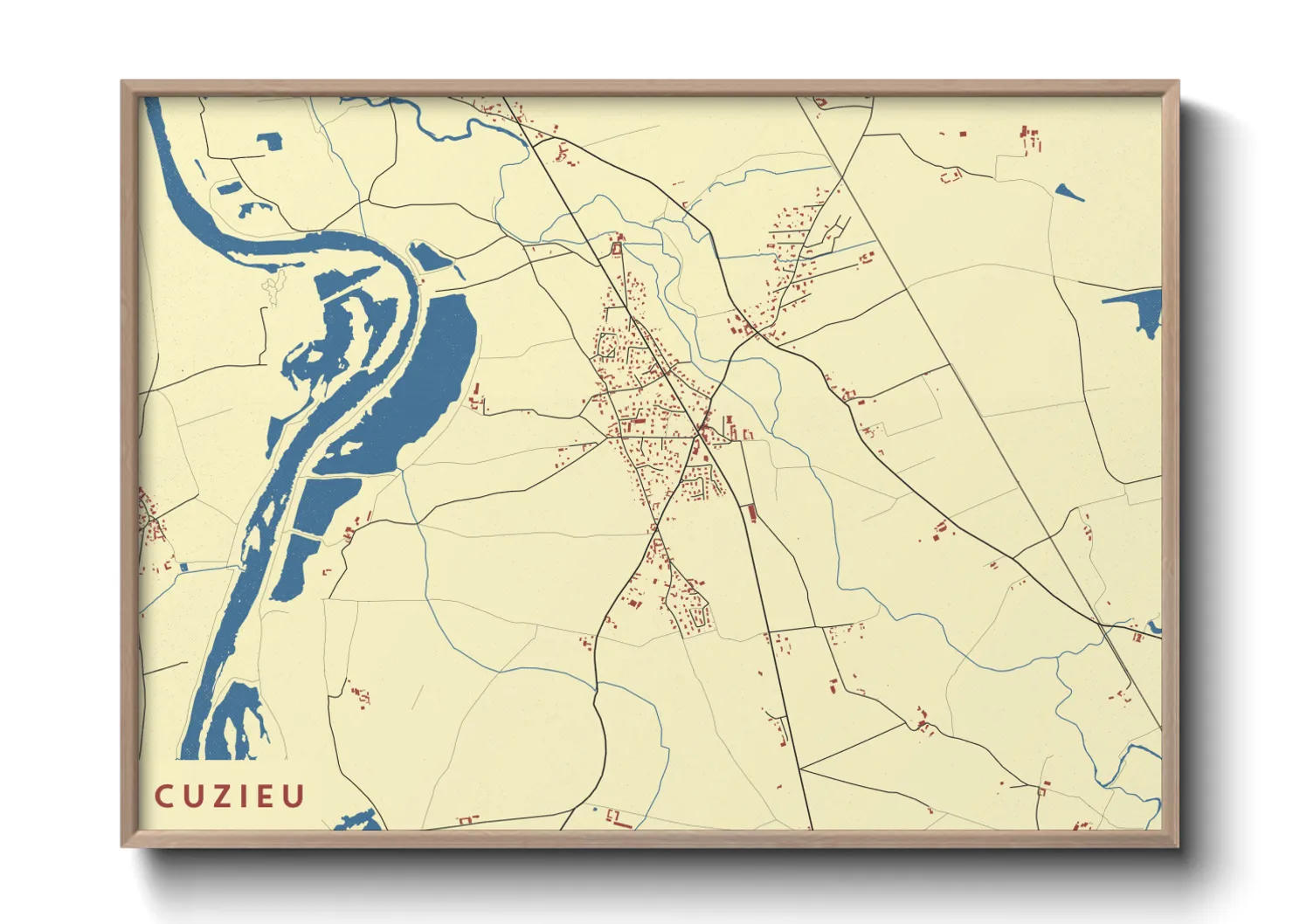 Une affiche de carte sur Cuzieu