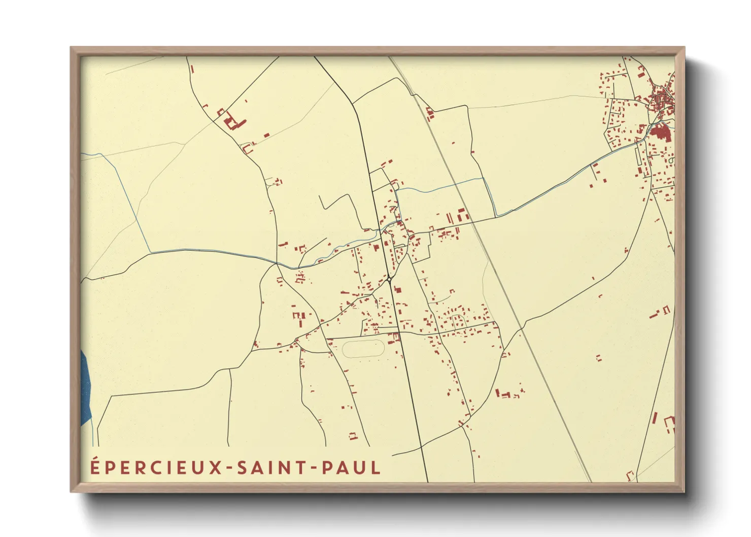 Une affiche de carte sur Épercieux-Saint-Paul