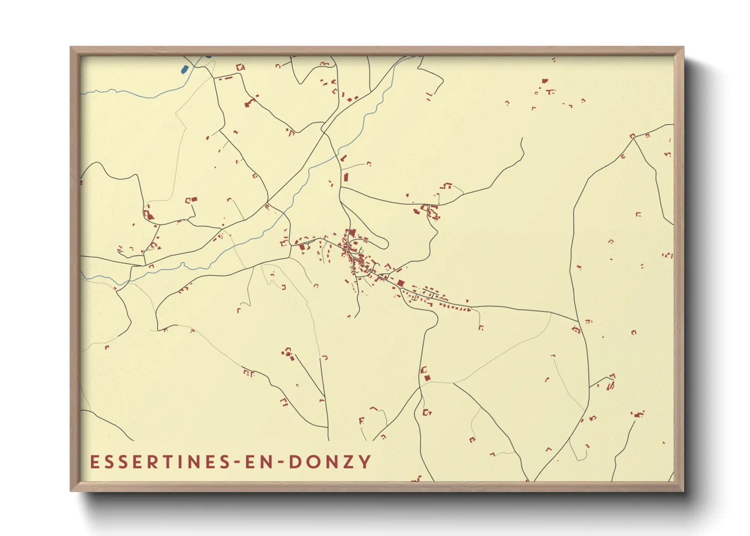 Une affiche de carte sur Essertines-en-Donzy