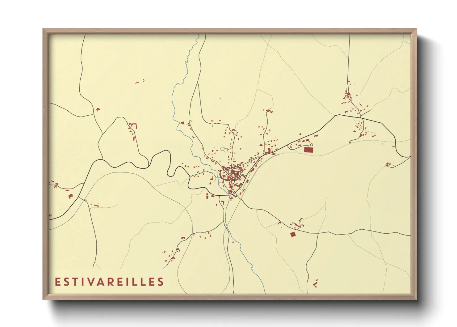 Une affiche de carte sur Estivareilles