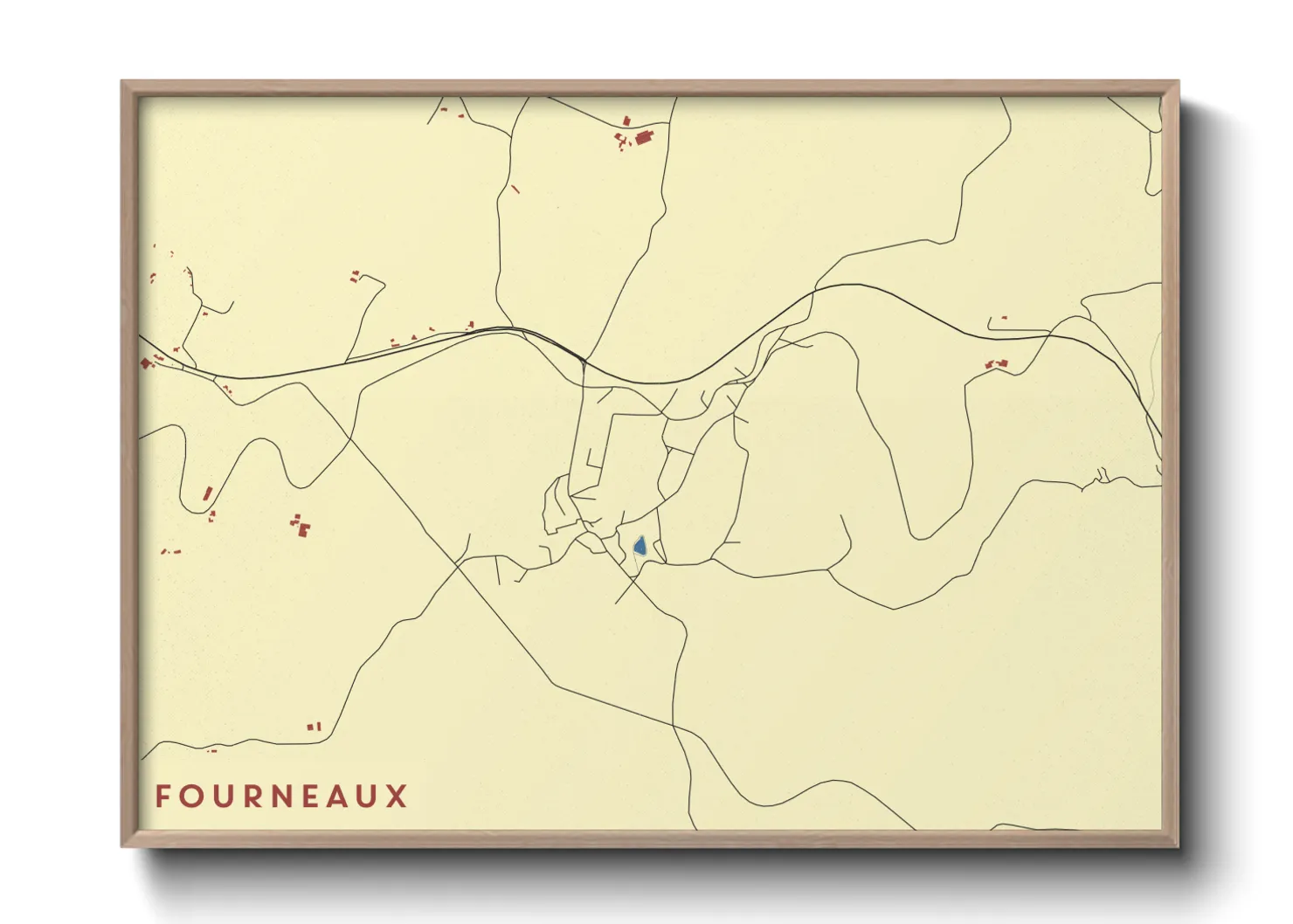 Une affiche de carte sur Fourneaux