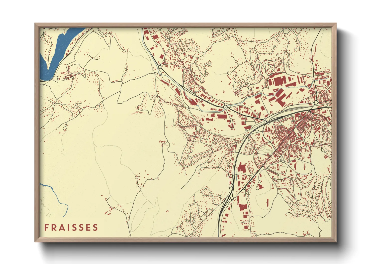 Une affiche de carte sur Fraisses