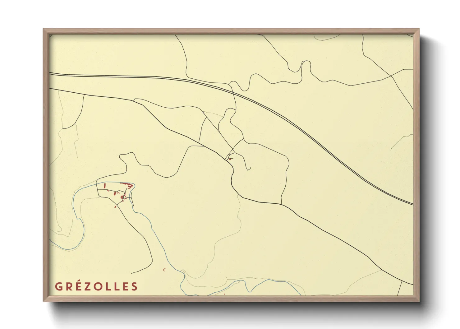 Une affiche de carte sur Grézolles