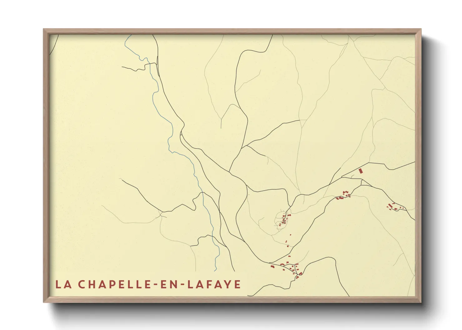 Une affiche de carte sur La Chapelle-en-Lafaye