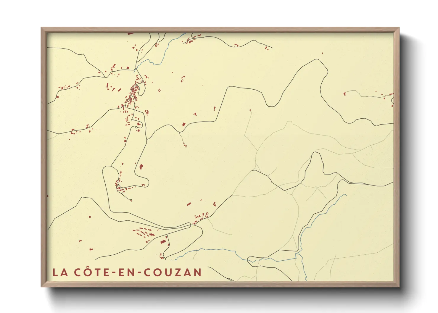 Une affiche de carte sur La Côte-en-Couzan