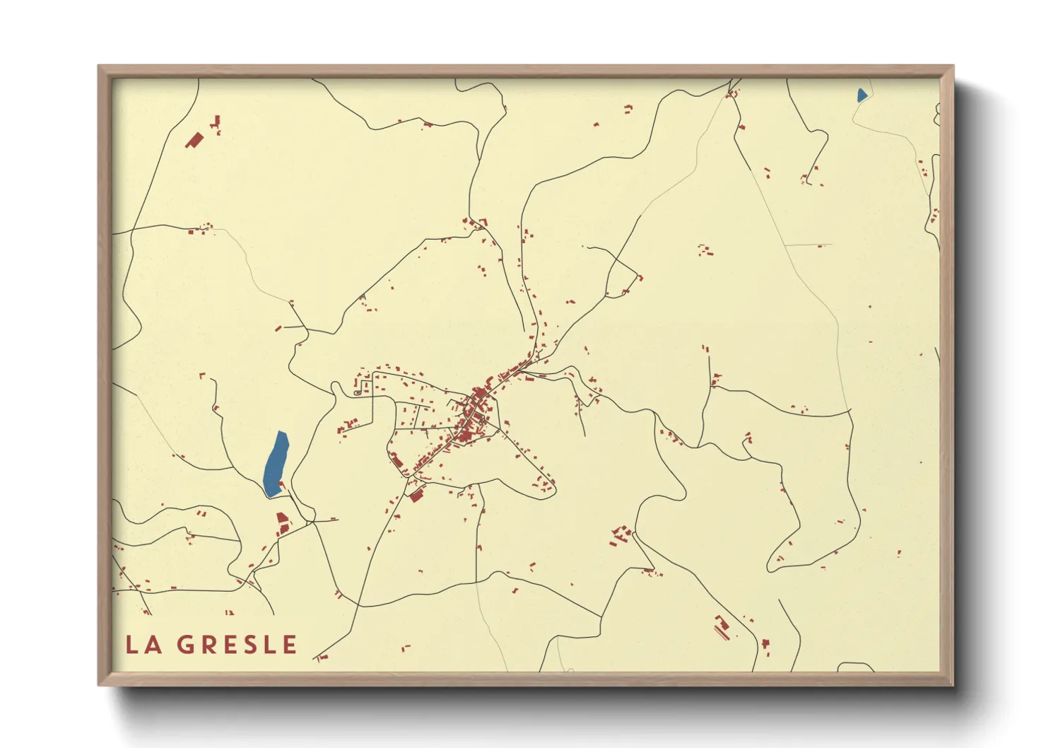 Une affiche de carte sur La Gresle