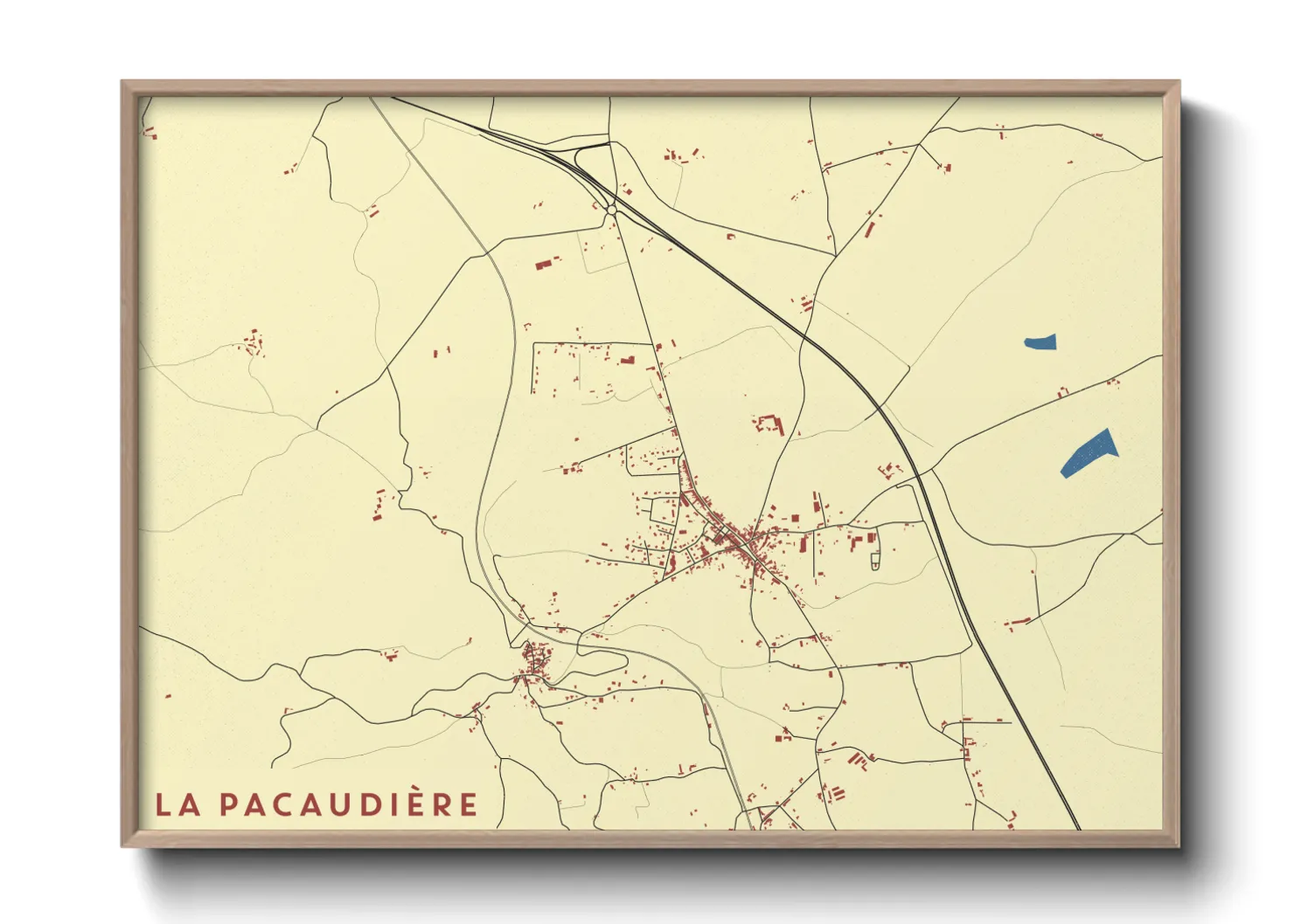 Une affiche de carte sur La Pacaudière