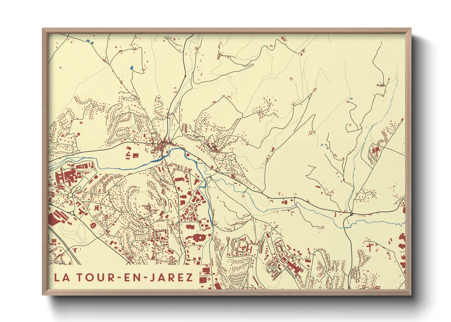 Une affiche de carte sur La Tour-en-Jarez