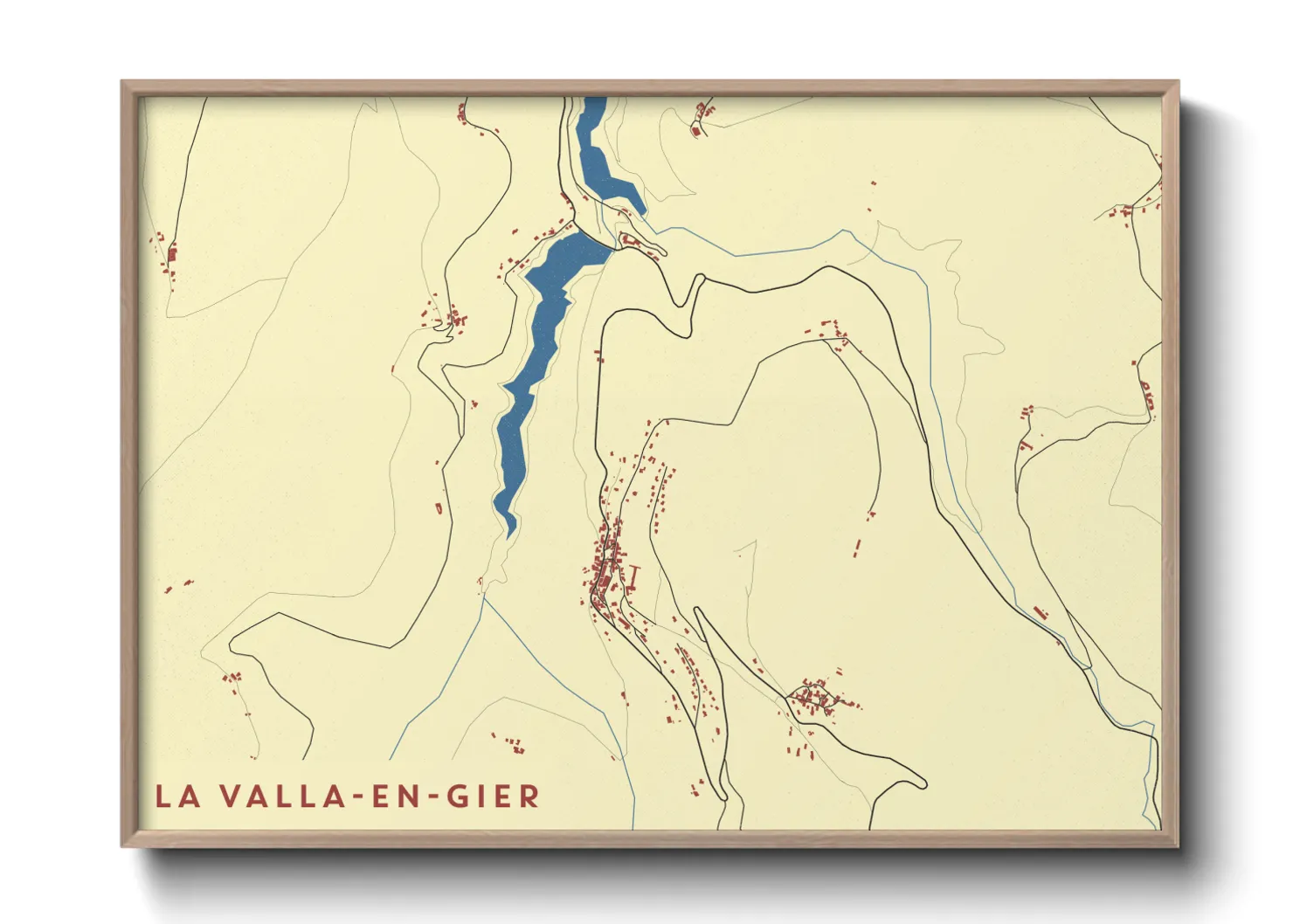 Une affiche de carte sur La Valla-en-Gier