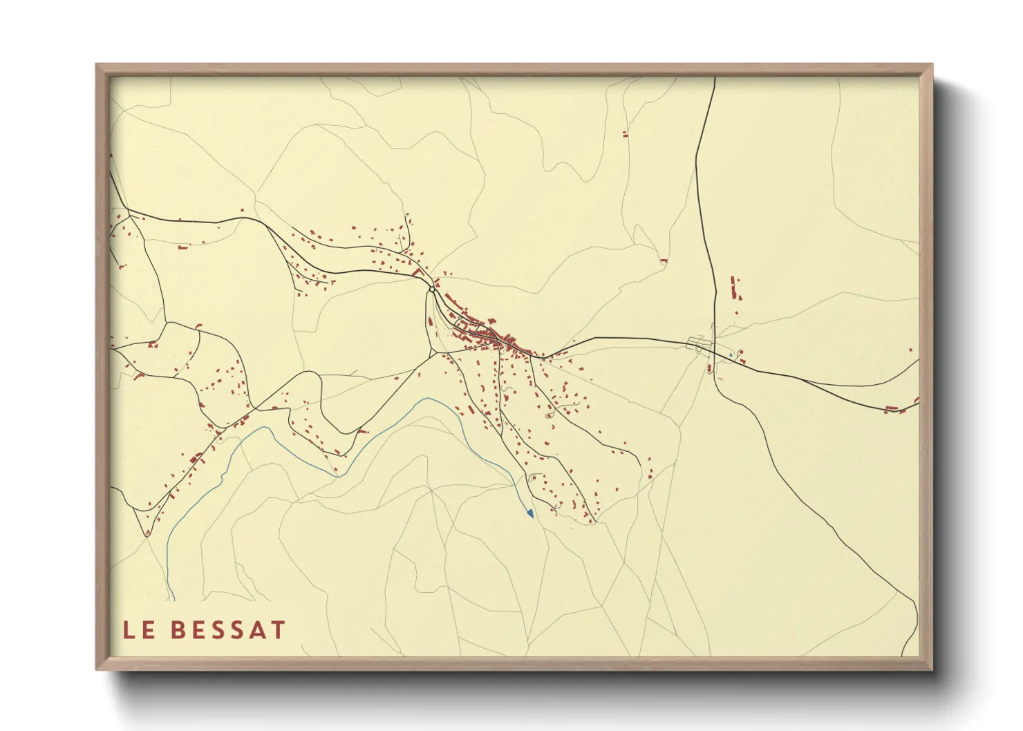 Une affiche de carte sur Le Bessat