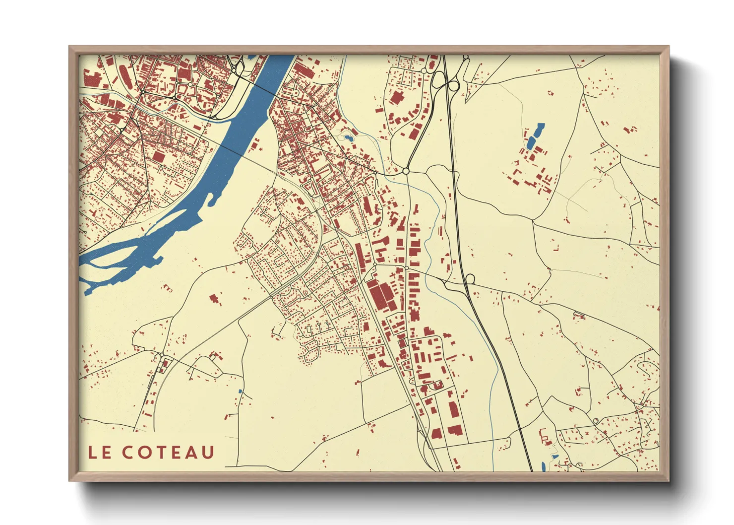 Une affiche de carte sur Le Coteau