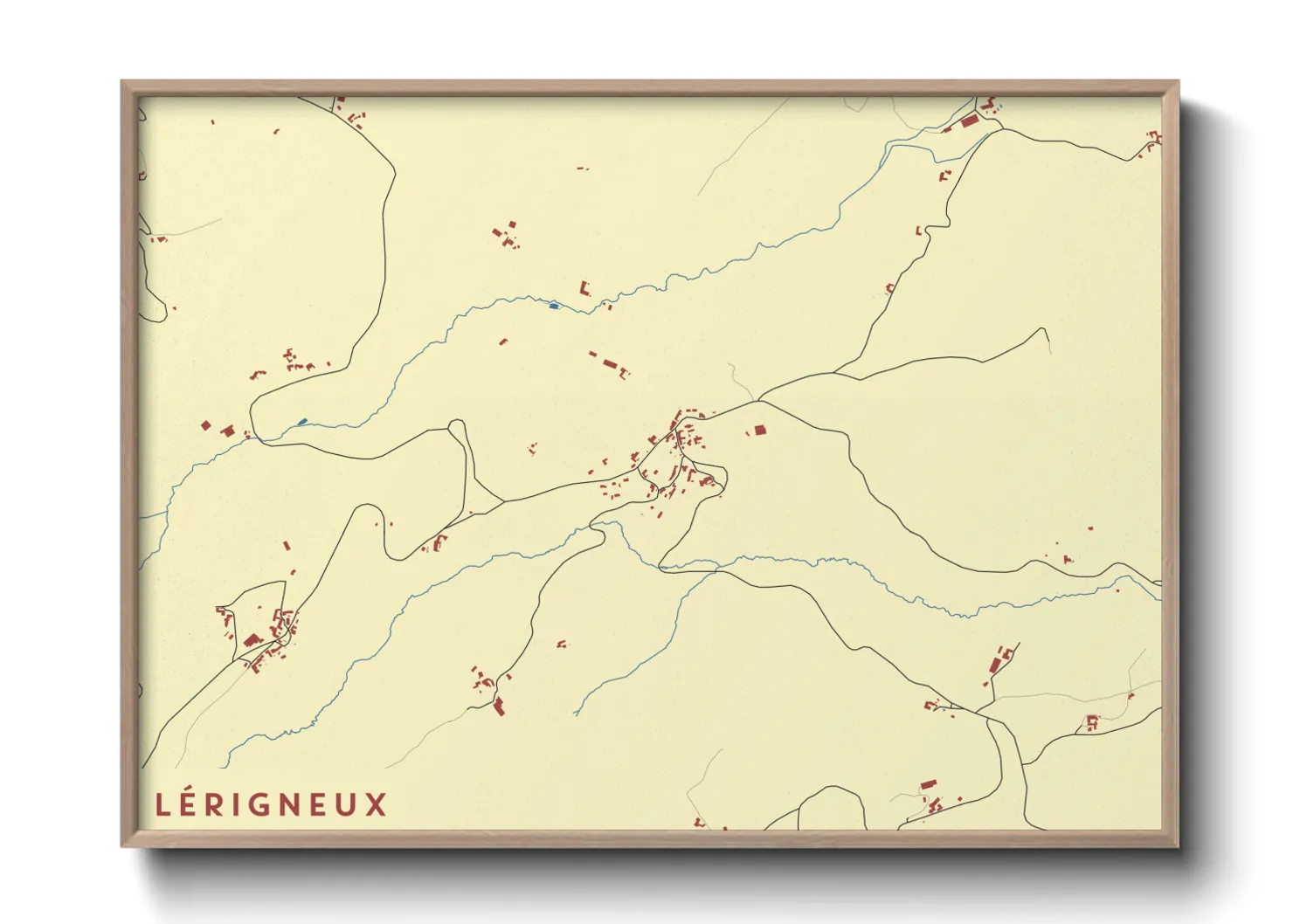 Une affiche de carte sur Lérigneux