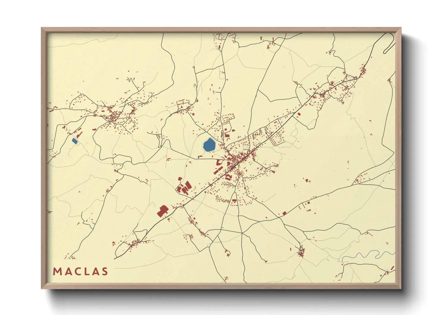 Une affiche de carte sur Maclas
