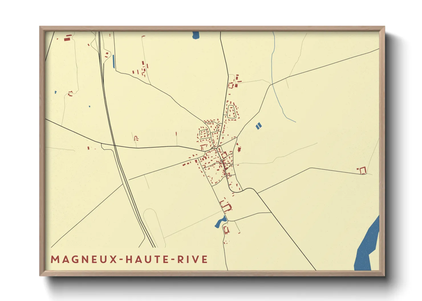 Une affiche de carte sur Magneux-Haute-Rive
