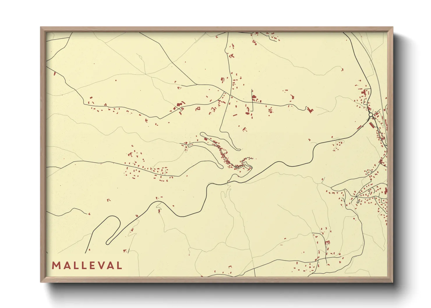 Une affiche de carte sur Malleval