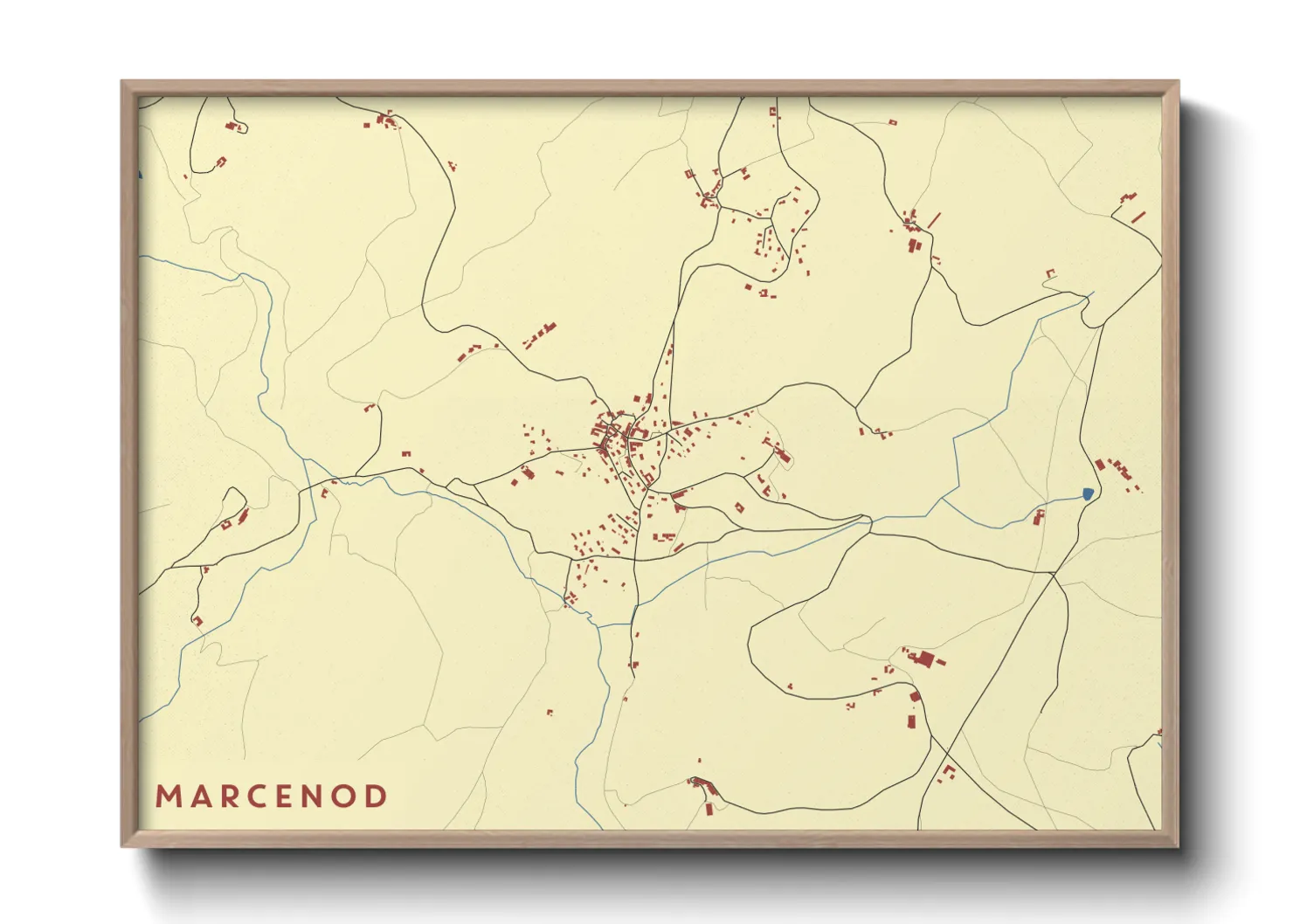 Une affiche de carte sur Marcenod