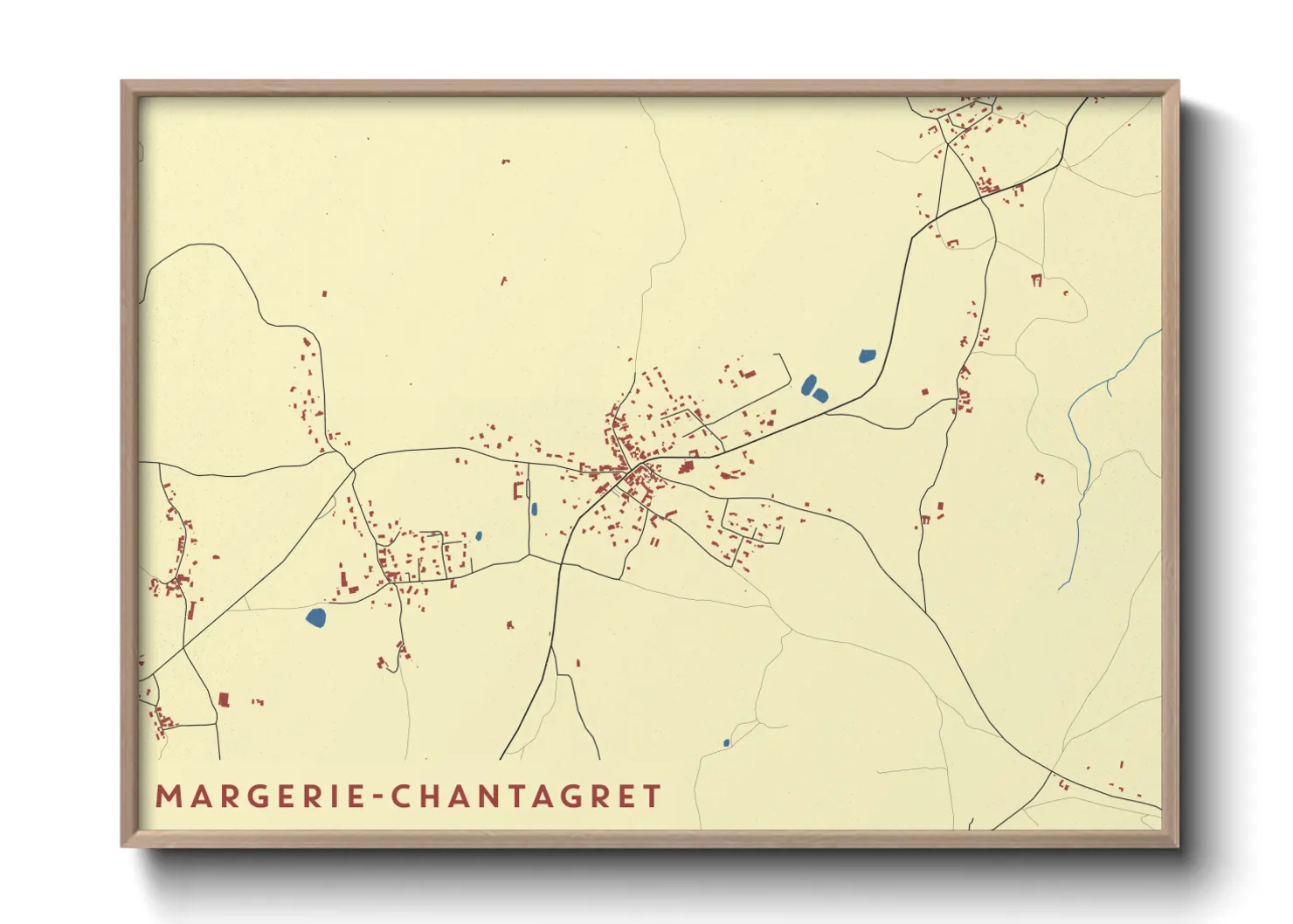 Une affiche de carte sur Margerie-Chantagret