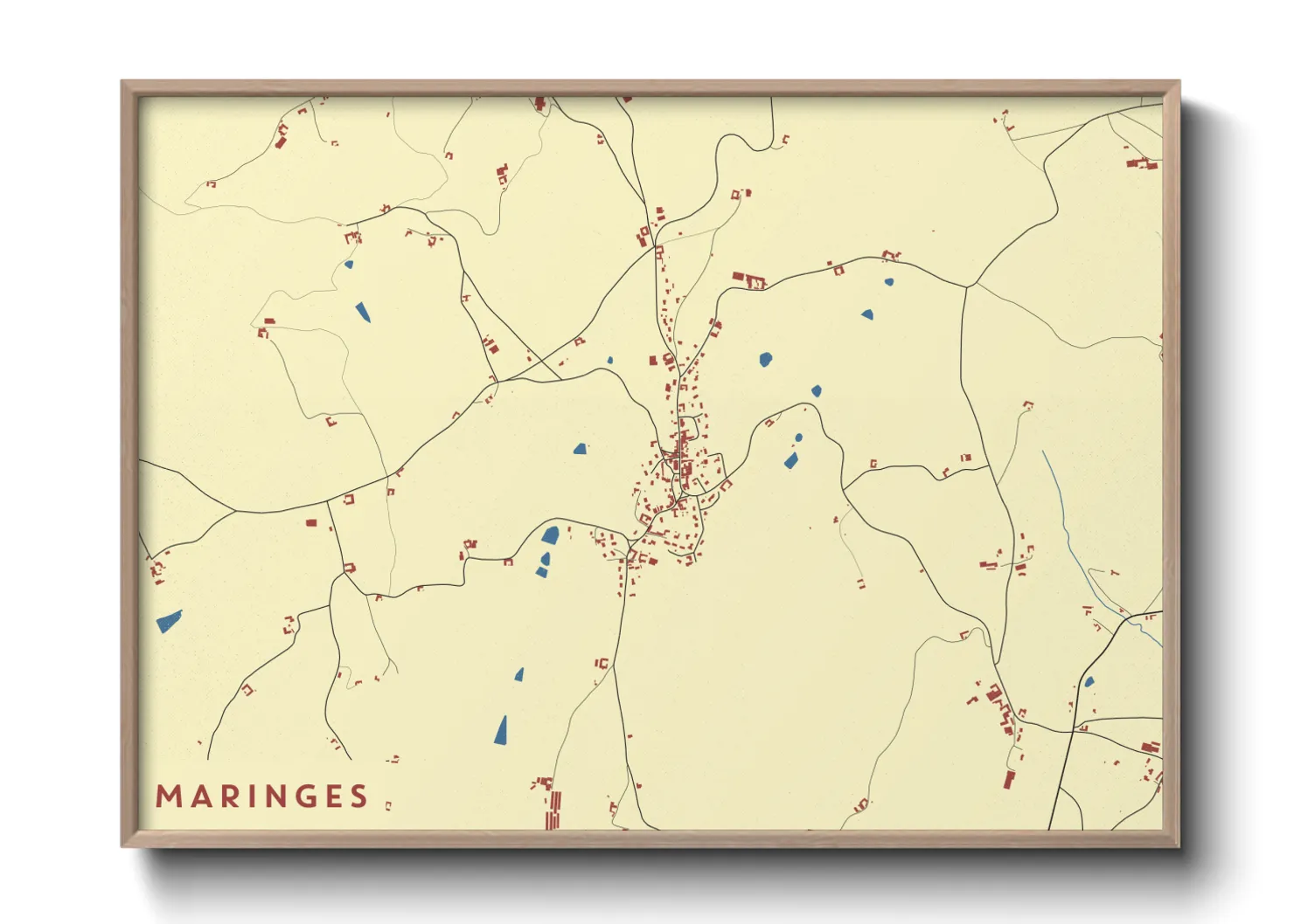 Une affiche de carte sur Maringes