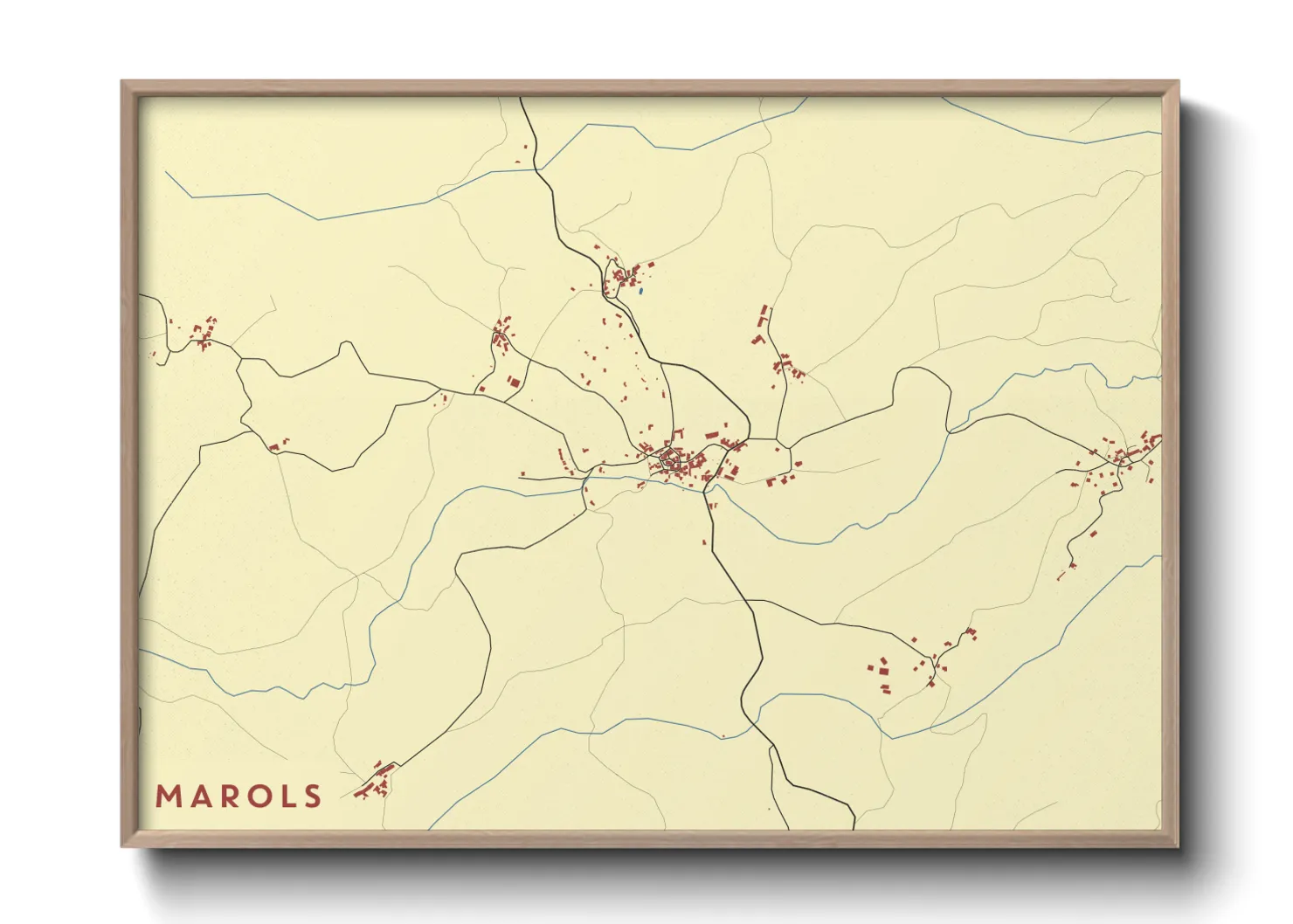 Une affiche de carte sur Marols