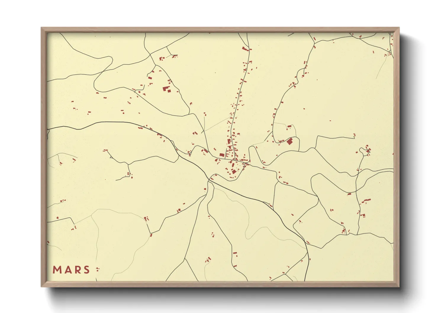 Une affiche de carte sur Mars