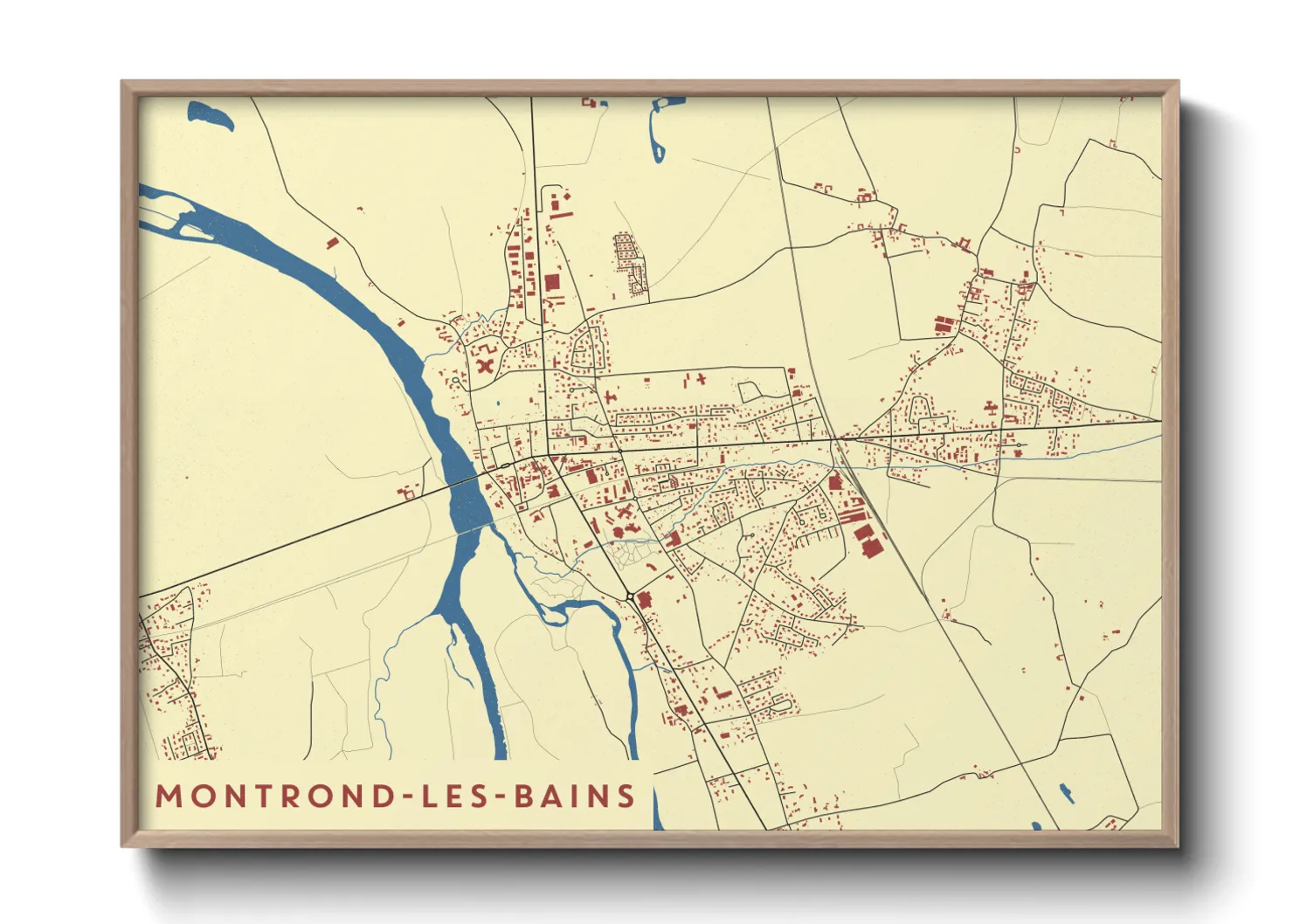 Une affiche de carte sur Montrond-les-Bains