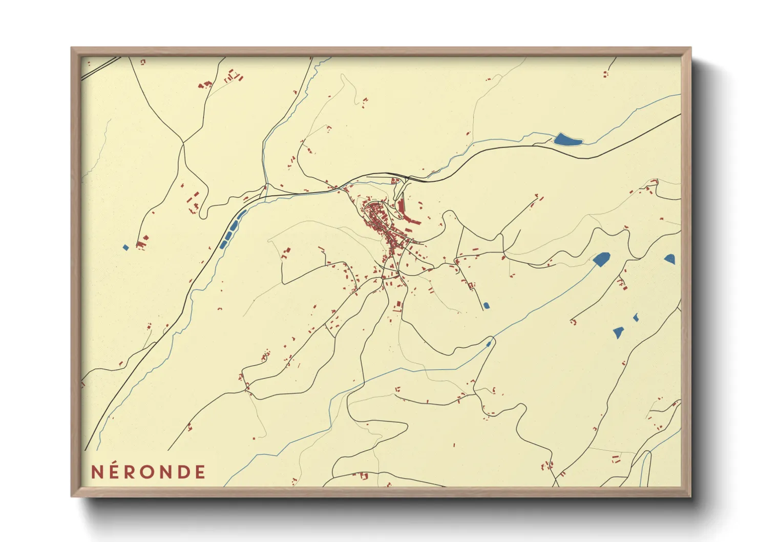 Une affiche de carte sur Néronde