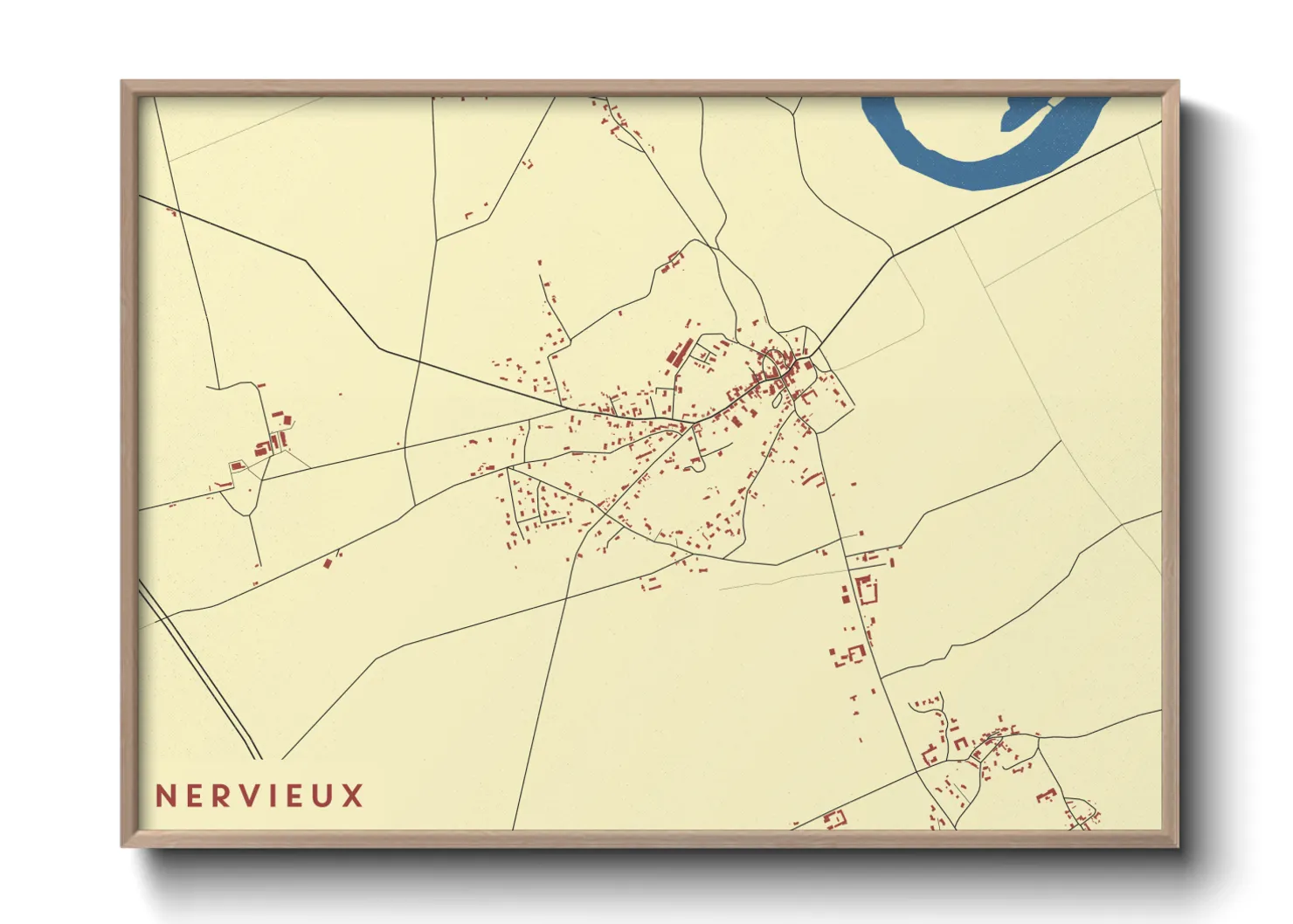 Une affiche de carte sur Nervieux