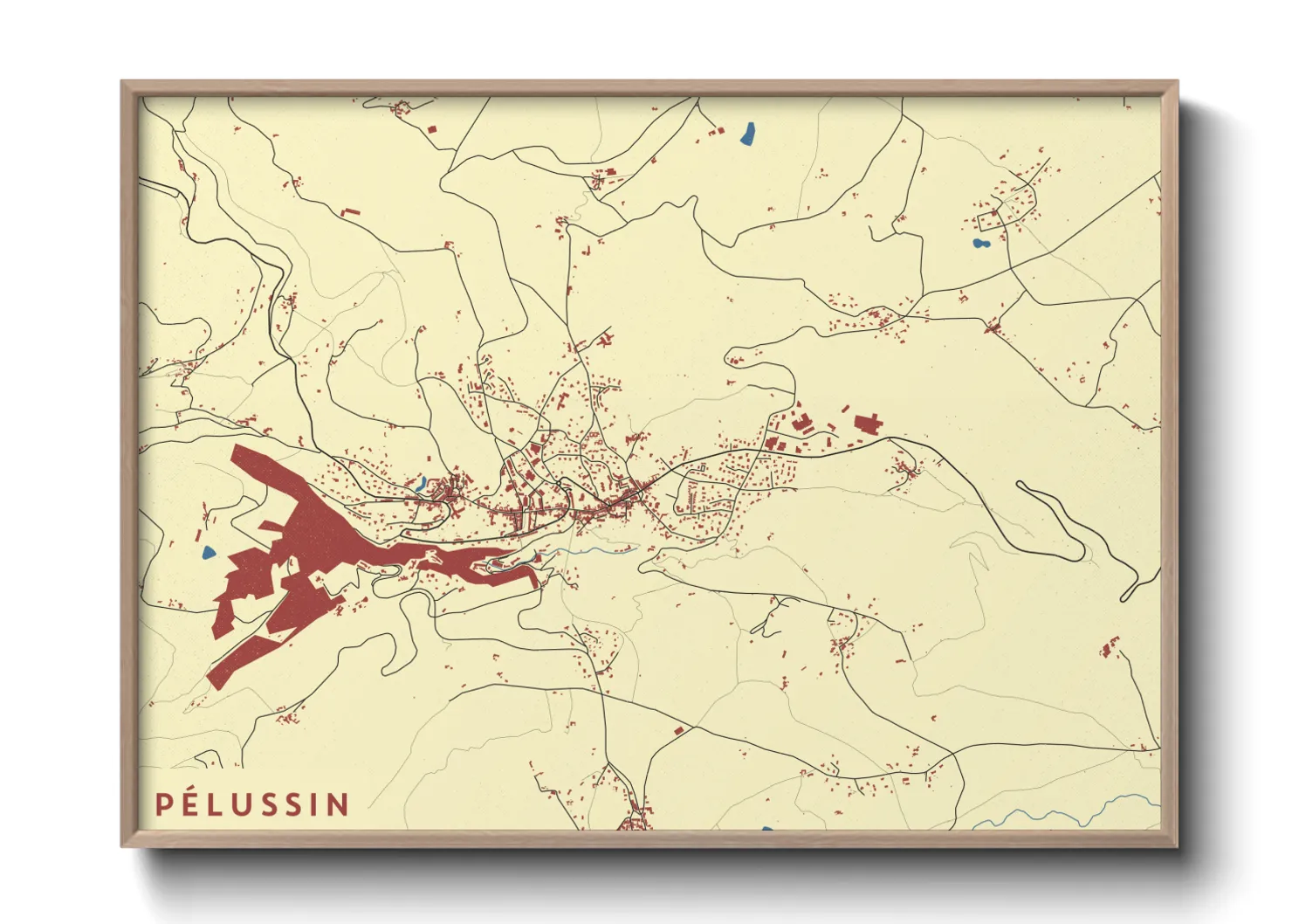 Une affiche de carte sur Pélussin