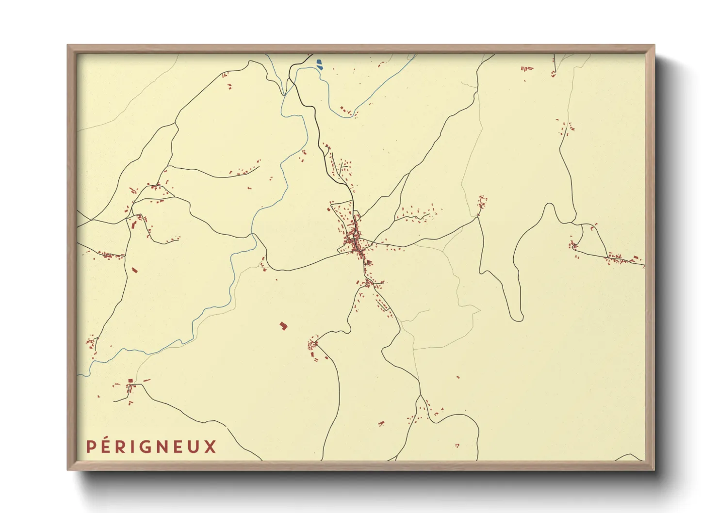 Une affiche de carte sur Périgneux