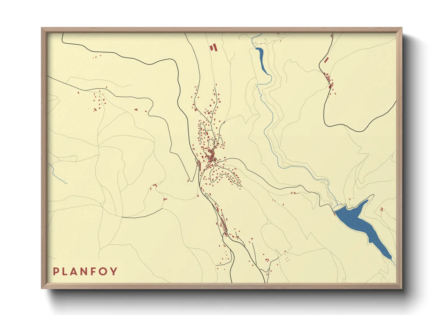 Une affiche de carte sur Planfoy