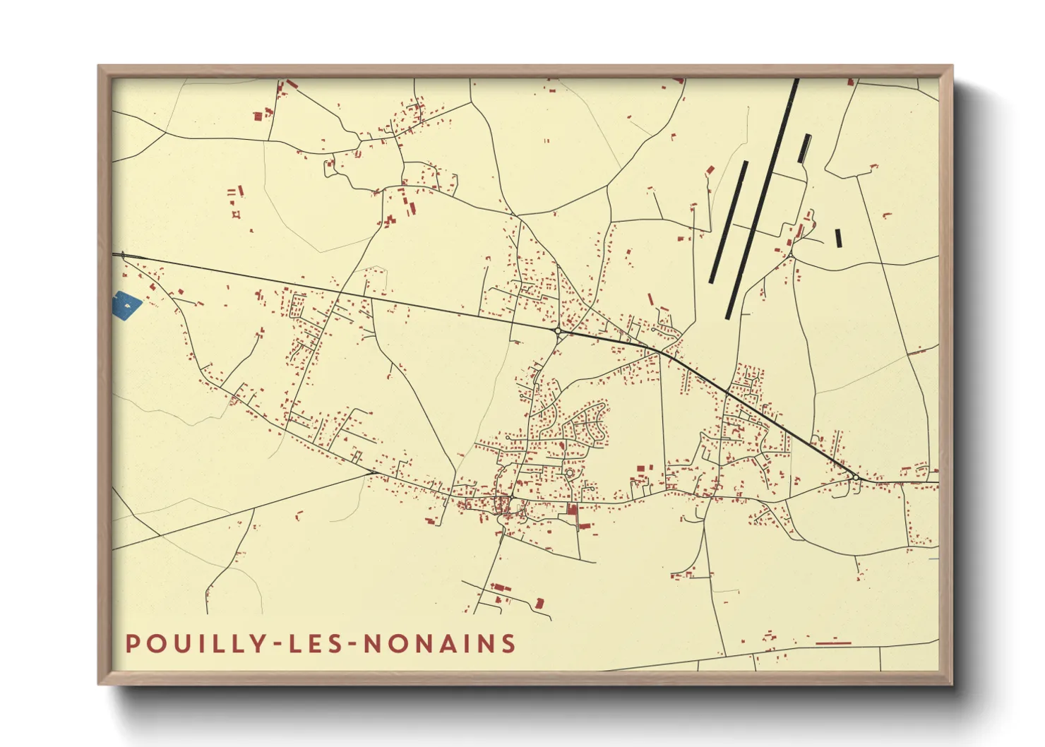 Une affiche de carte sur Pouilly-les-Nonains