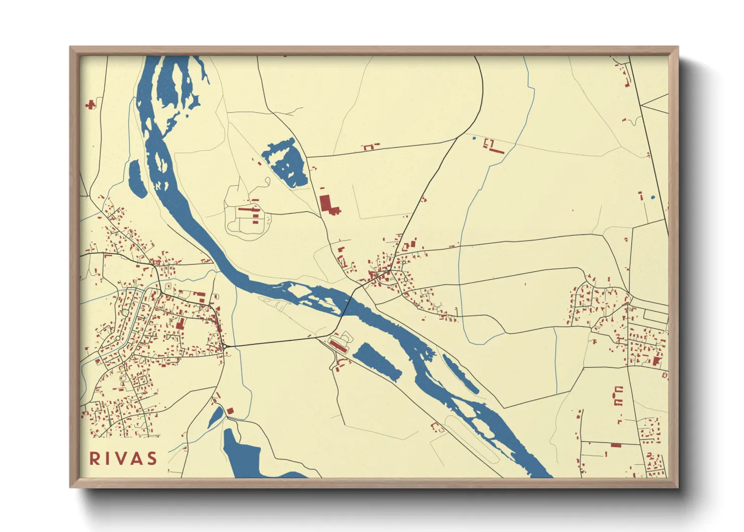 Une affiche de carte sur Rivas