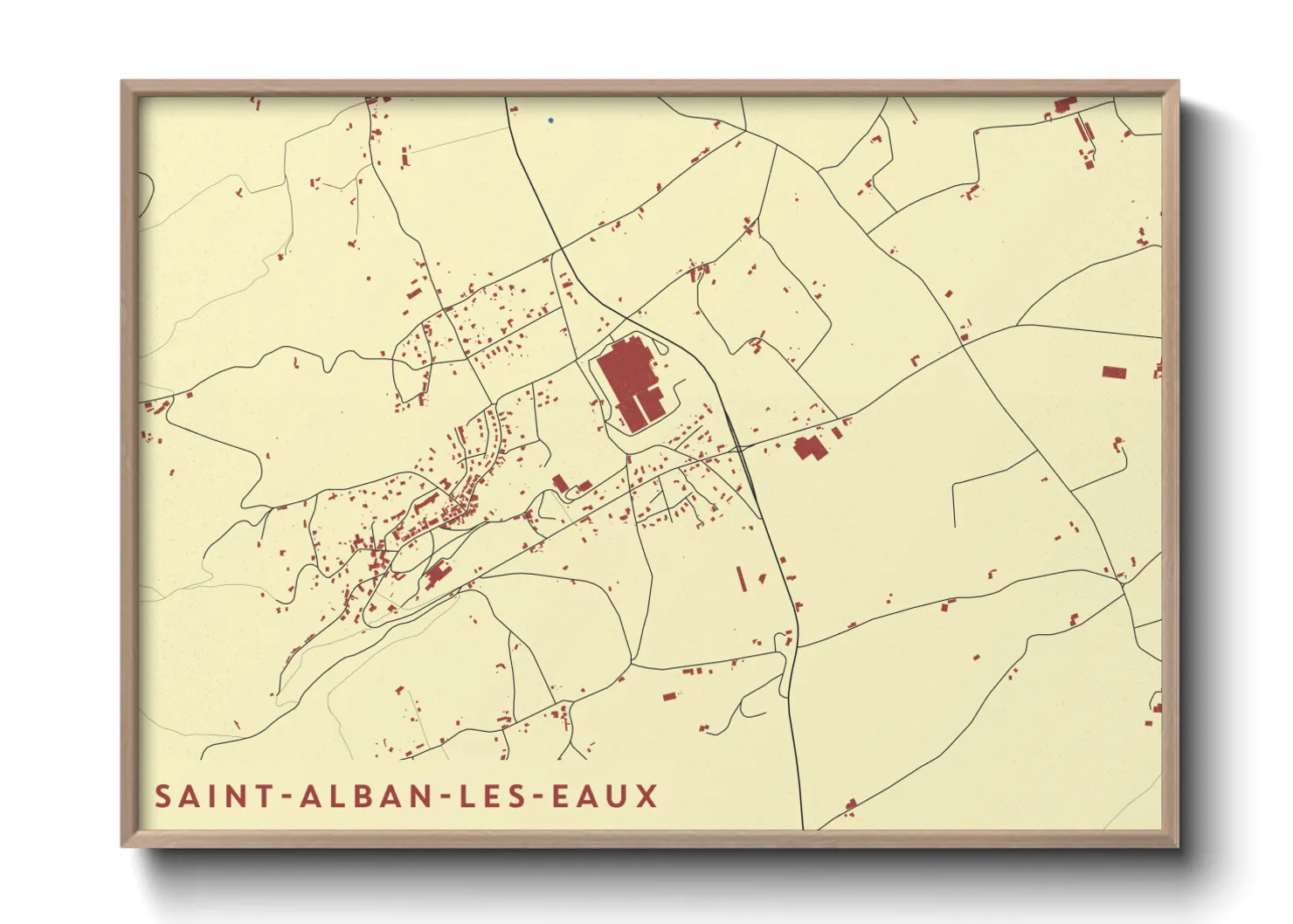 Une affiche de carte sur Saint-Alban-les-Eaux