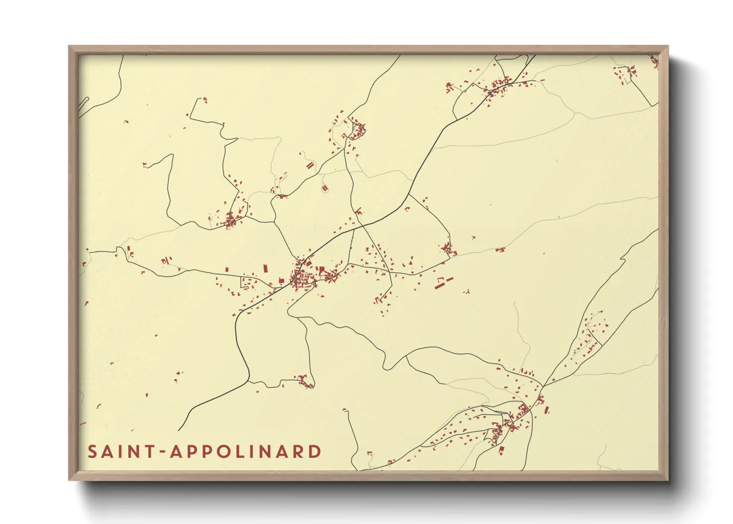 Une affiche de carte sur Saint-Appolinard