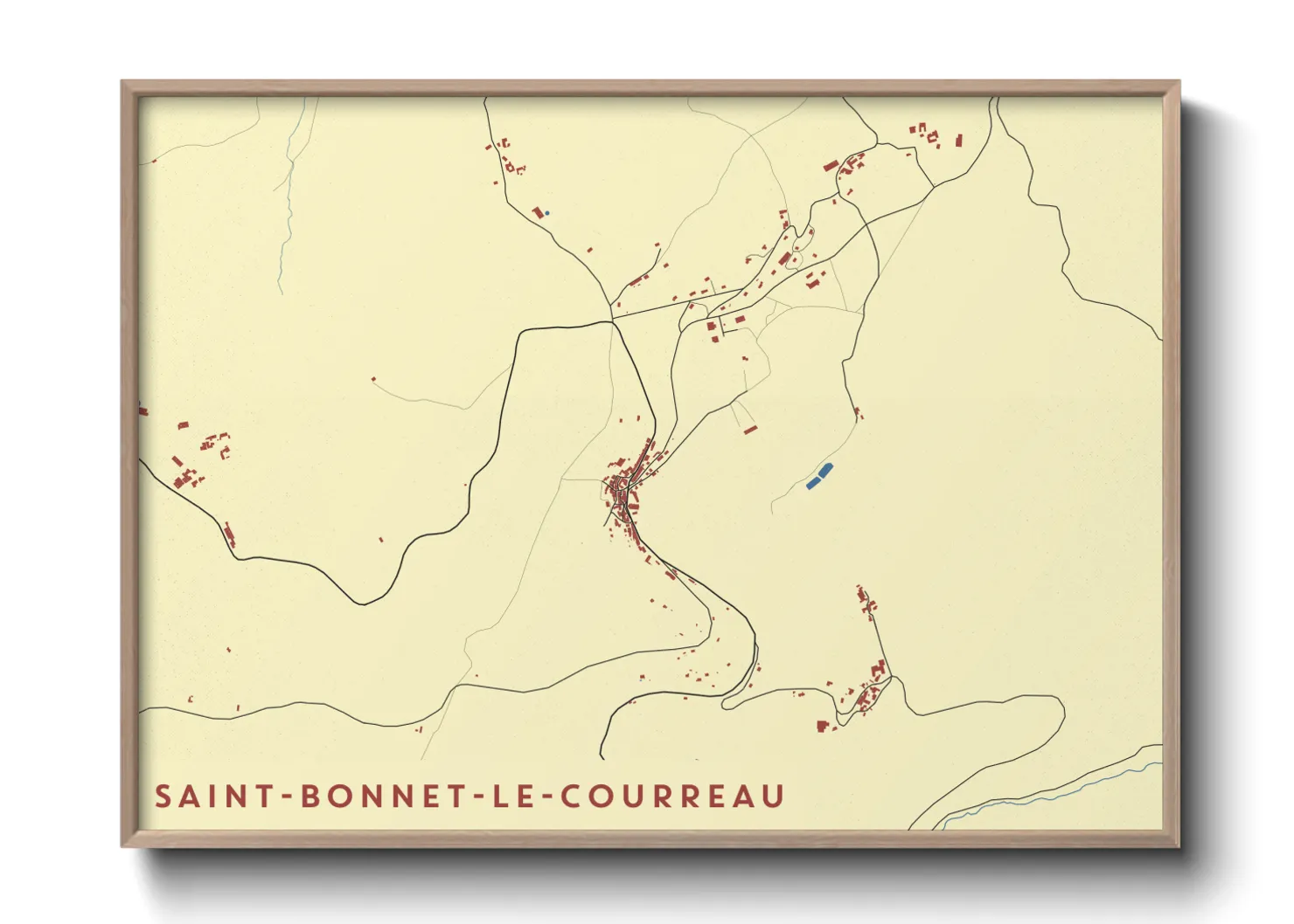 Une affiche de carte sur Saint-Bonnet-le-Courreau