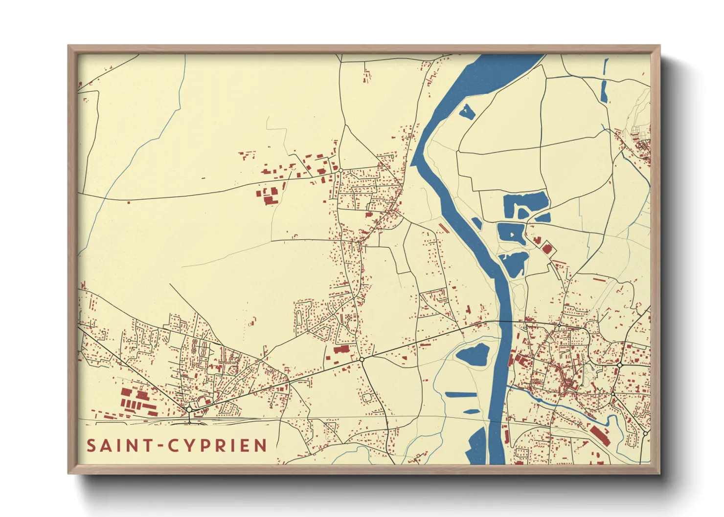 Une affiche de carte sur Saint-Cyprien