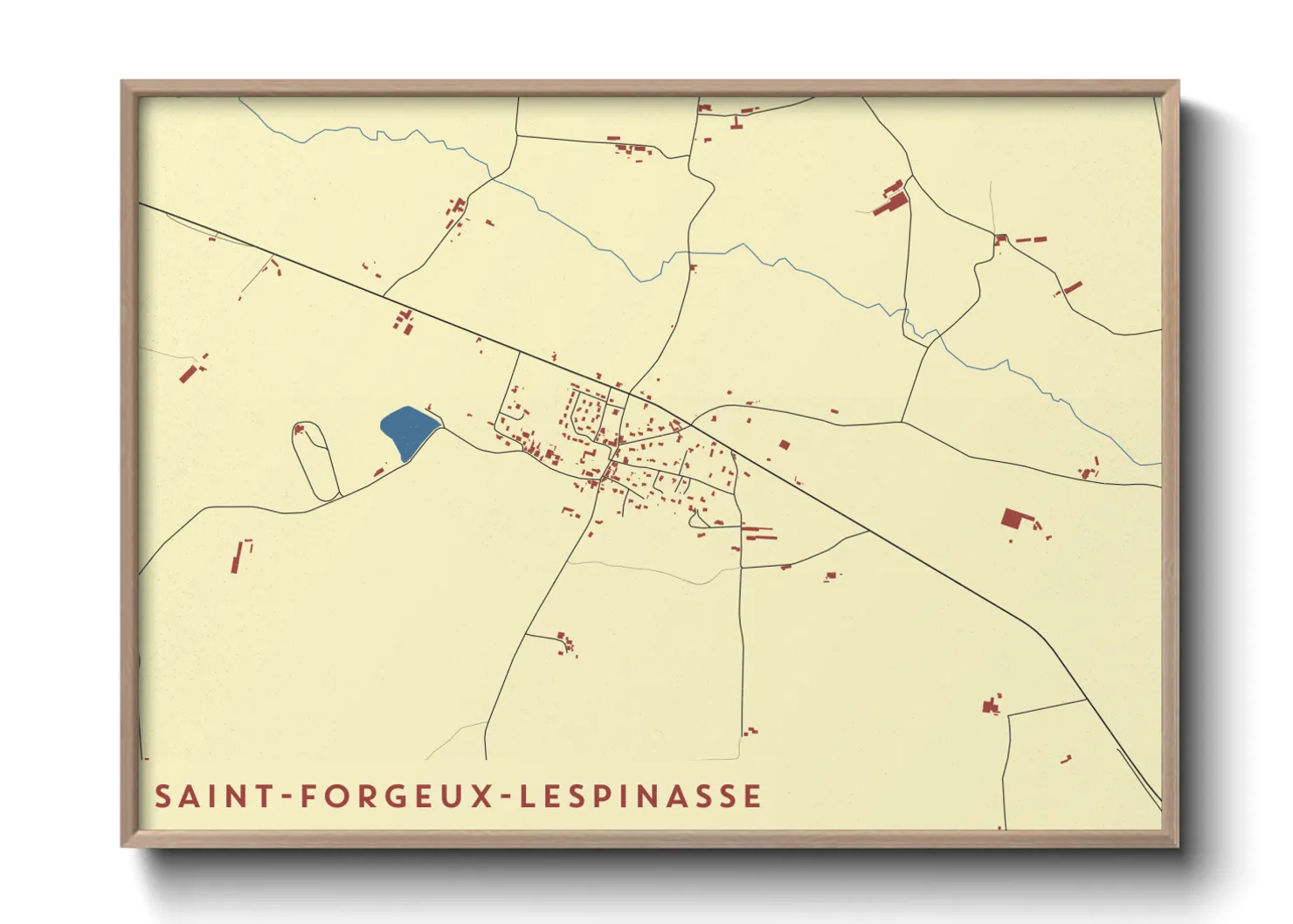 Une affiche de carte sur Saint-Forgeux-Lespinasse