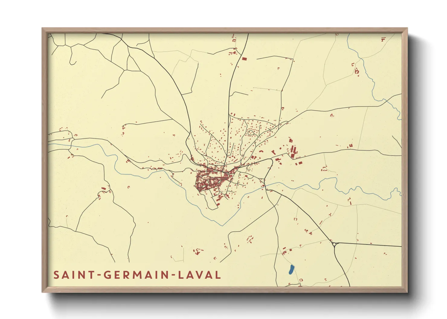Une affiche de carte sur Saint-Germain-Laval