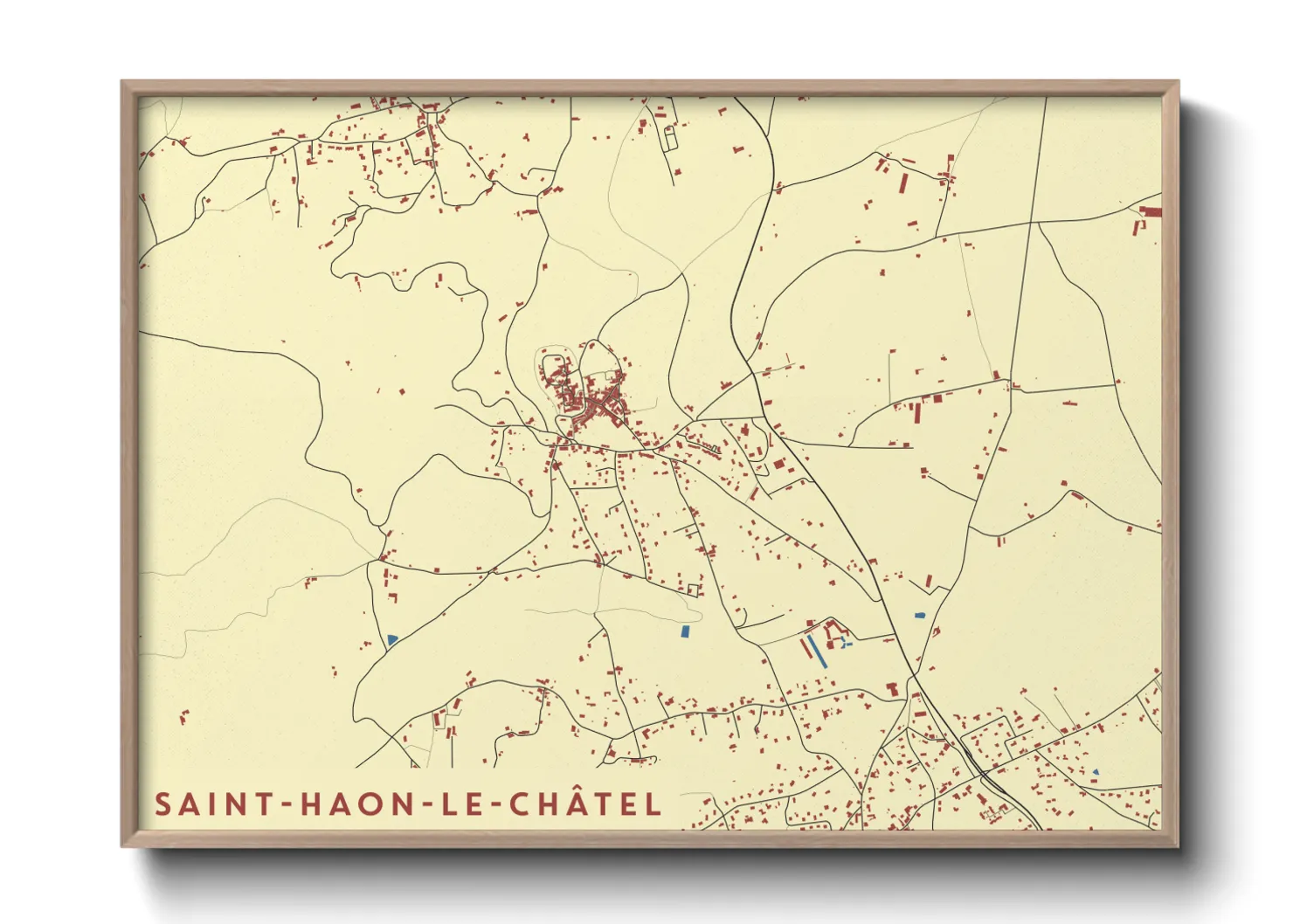 Une affiche de carte sur Saint-Haon-le-Châtel