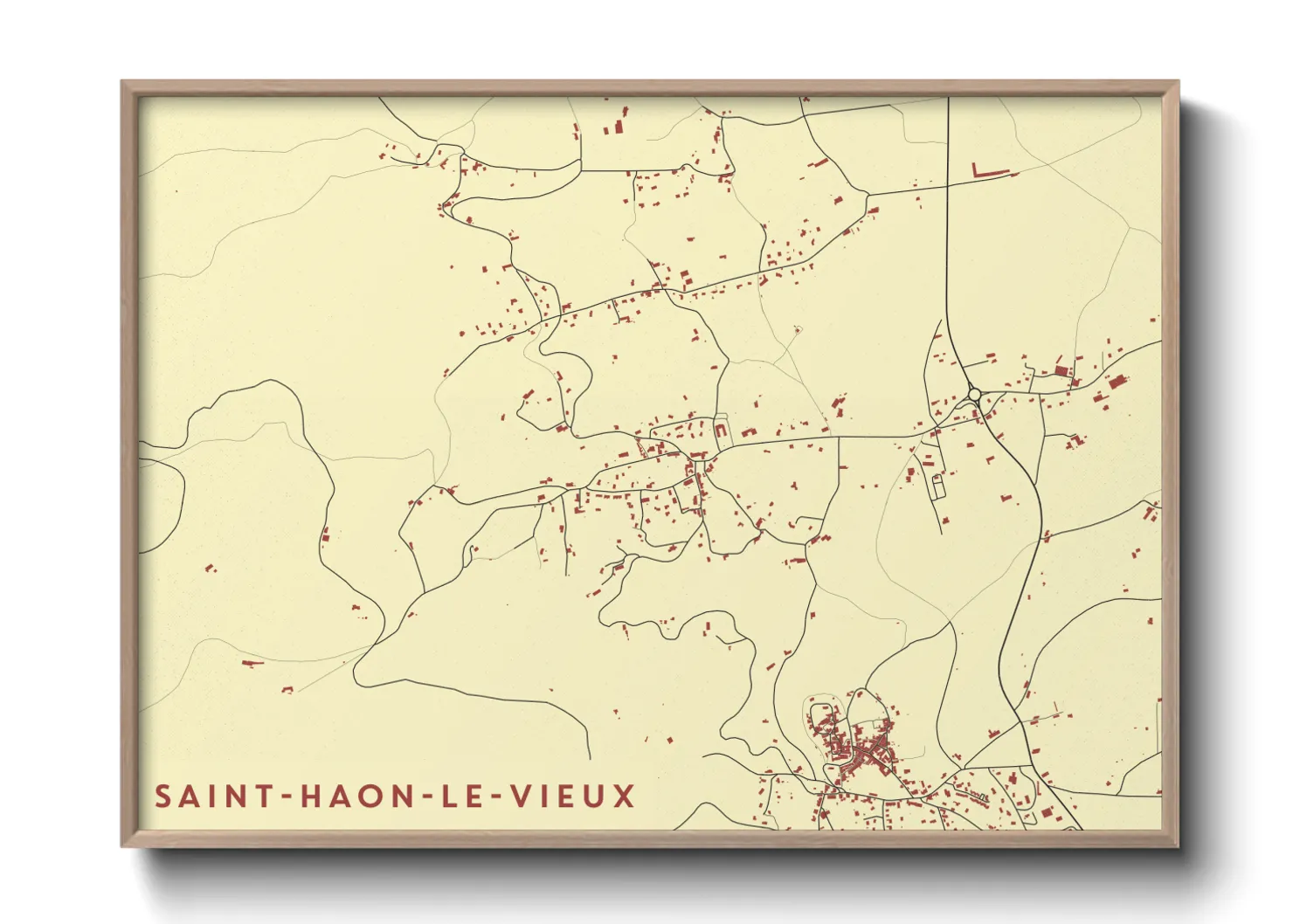 Une affiche de carte sur Saint-Haon-le-Vieux