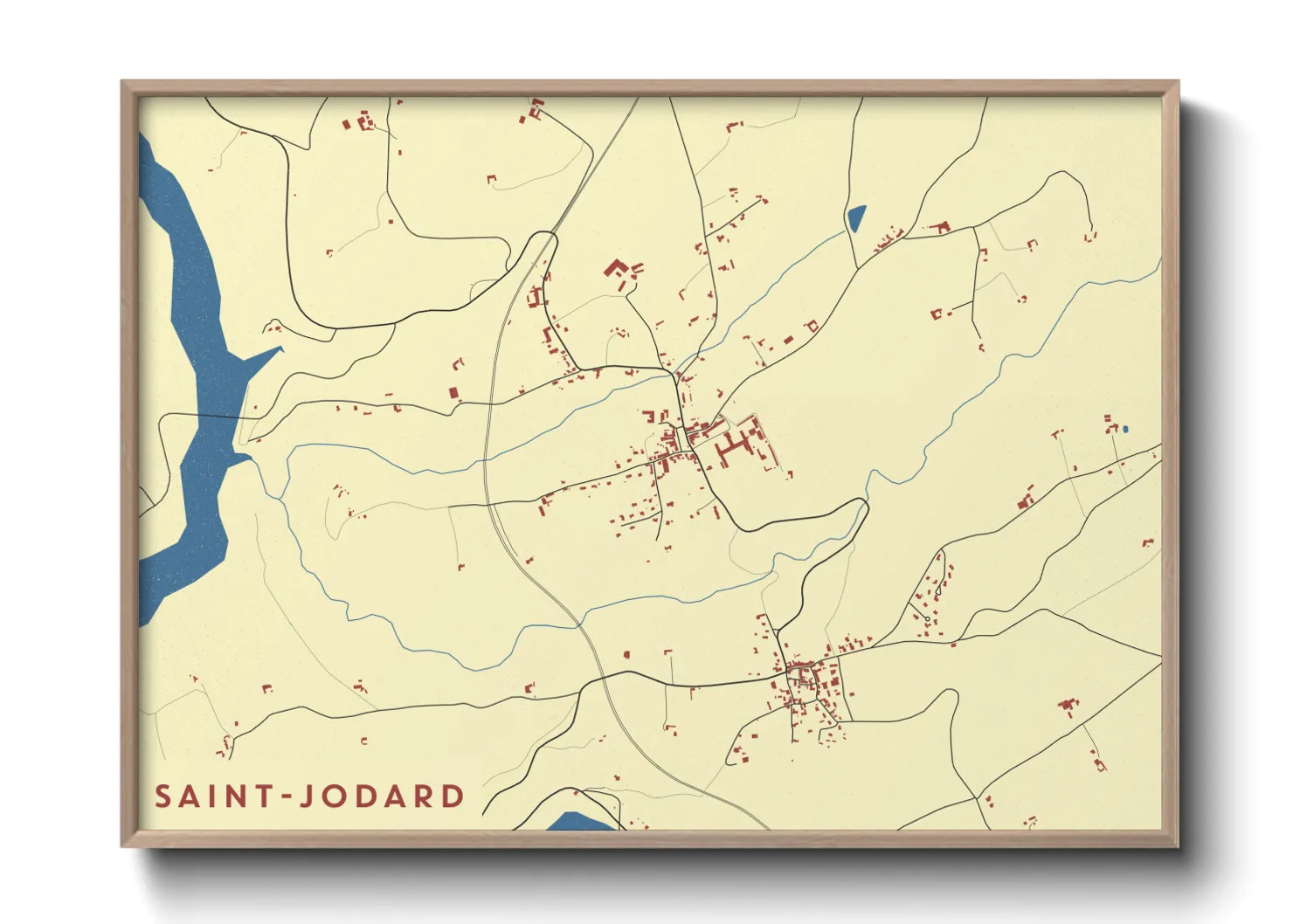 Une affiche de carte sur Saint-Jodard