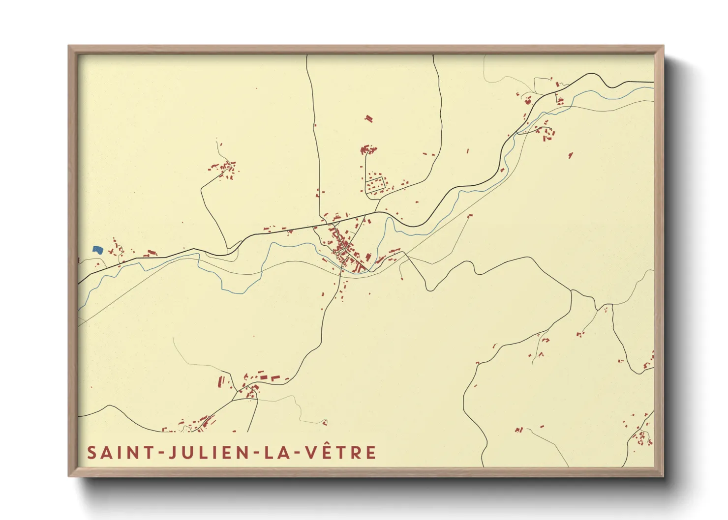 Une affiche de carte sur Saint-Julien-la-Vêtre